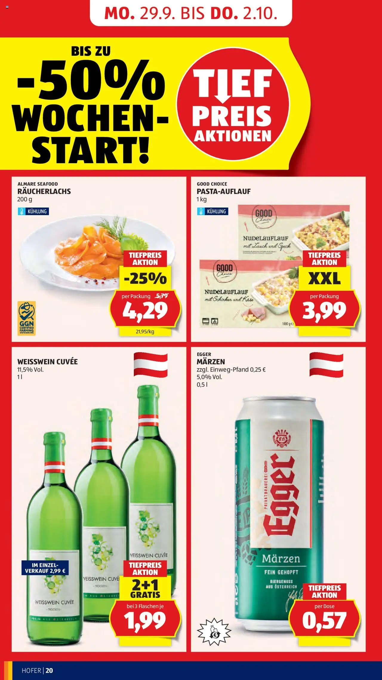 Hofer Flugblatt gültig ab 26.09.2025 | Seite: 22 | Produkte: Häränliha, Käse, Schinken, Wein