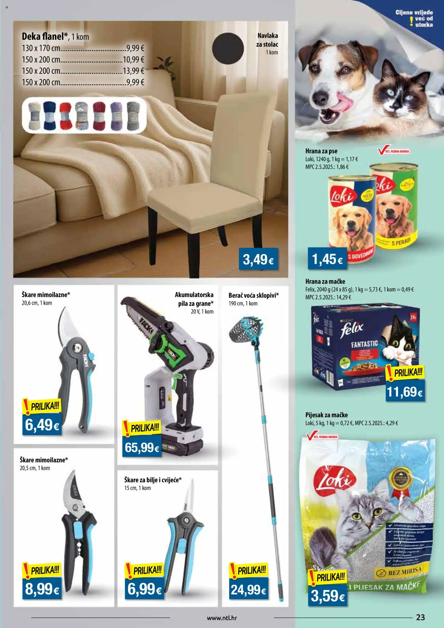 NTL katalog | vrijedi od 22.10.2025 | Stranica: 23 | Proizvodi: Hrana za pse, Hrana za mačke, Škare, Deka