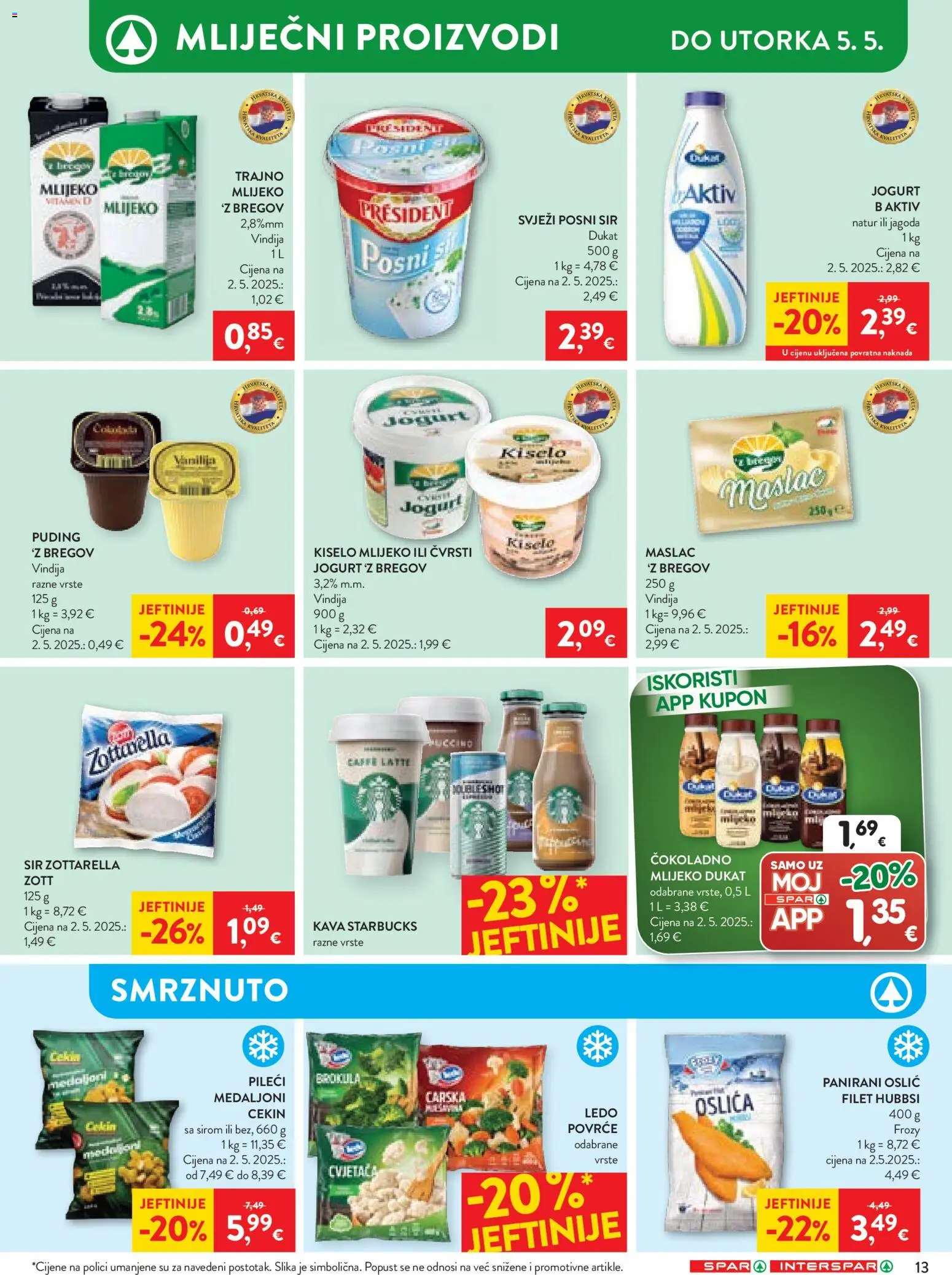 Spar katalog | vrijedi od 27.04.2026 | Stranica: 15 | Proizvodi: Maslac, Sir, Jogurt, Puding