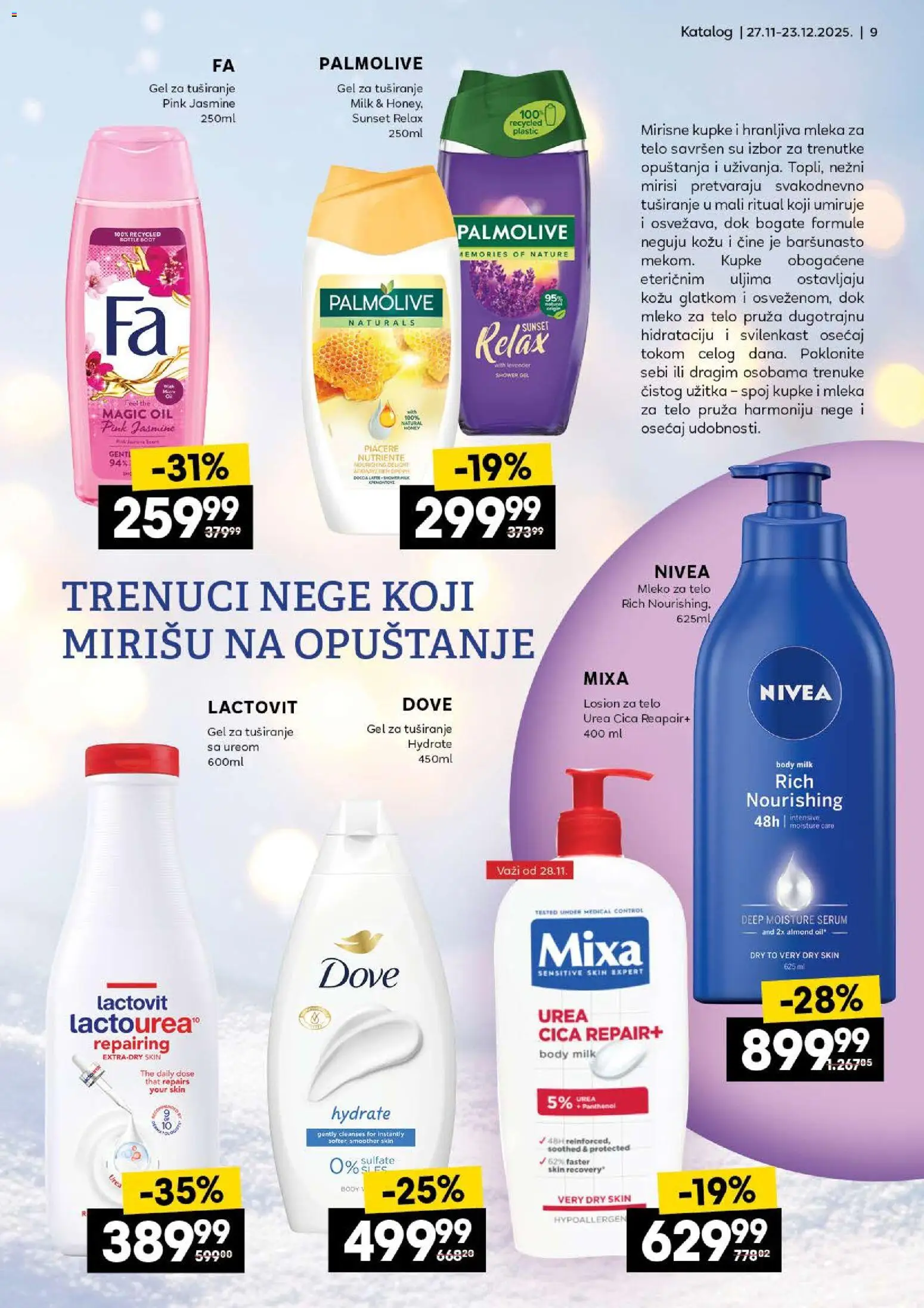 Idea katalog - važi od 27.11.2025 | Strana: 9 | Proizvode: Mixa, Nivea, Mleko, Dove
