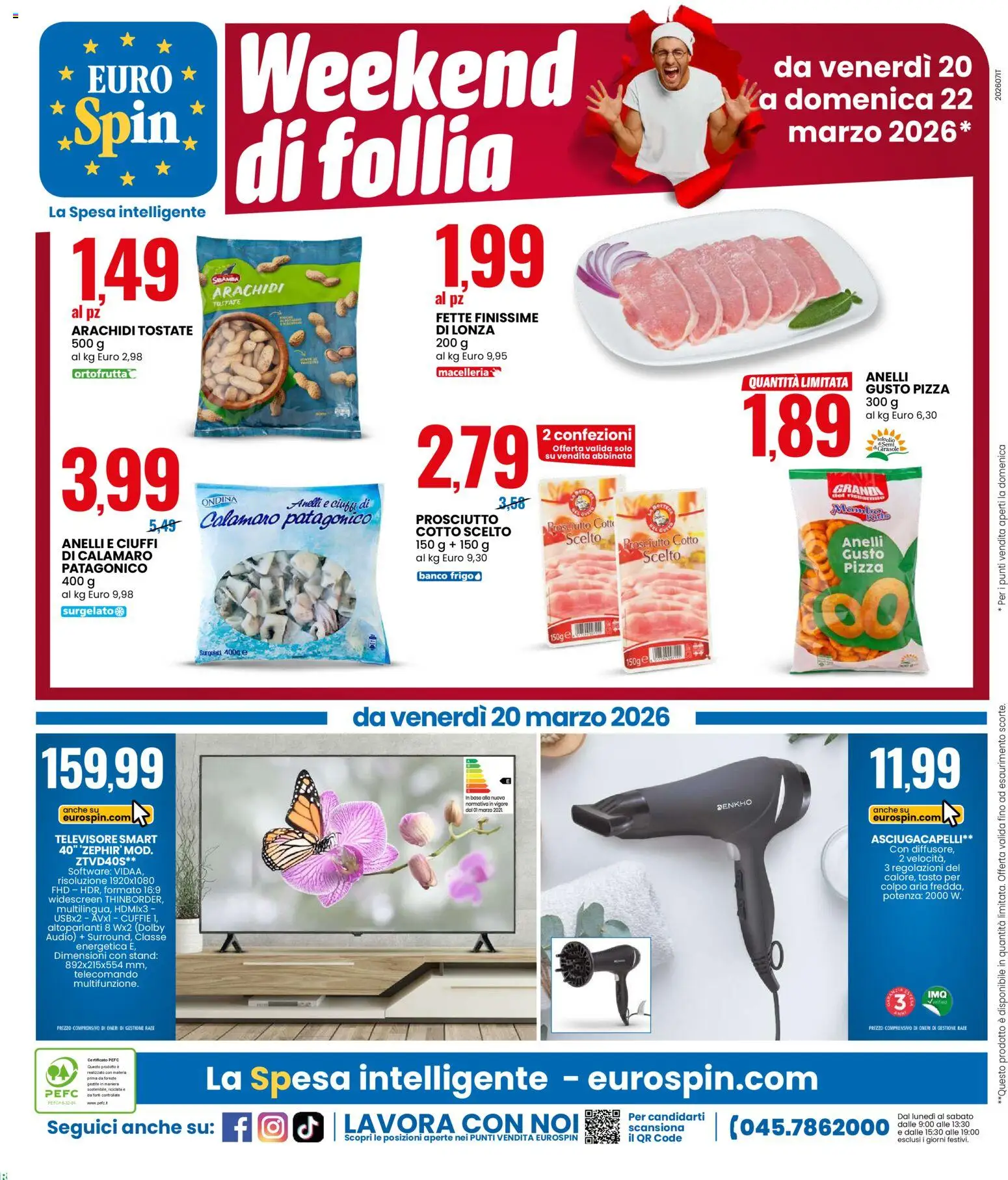 Volantino Eurospin del 12.03.2026 | Pagina: 14 | Prodotti: Pizza, Telecomando, Cuffie, Arachidi