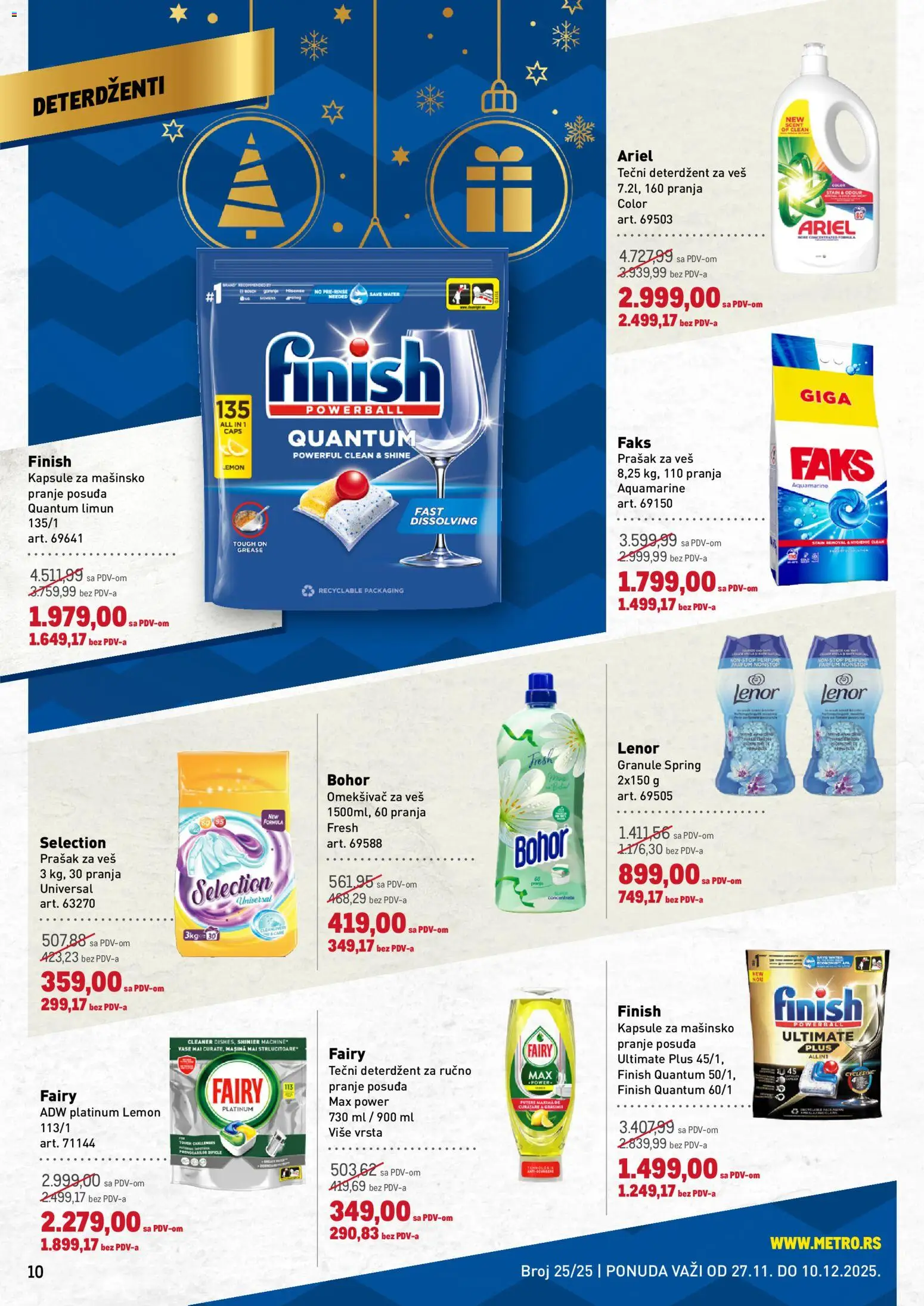 Metro katalog - važi od 27.11.2025 | Strana: 10 | Proizvode: Lenor, Kapsule, Prašak za veš, Omekšivač za veš