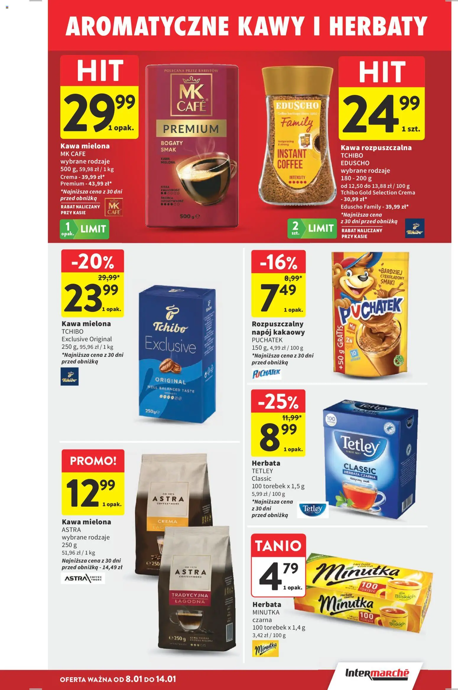 Intermarche Gazetka od 08.01.2026 | Strona: 31 | Produkty: Kawa rozpuszczalna, Tchibo exclusive, Tchibo, Herbata