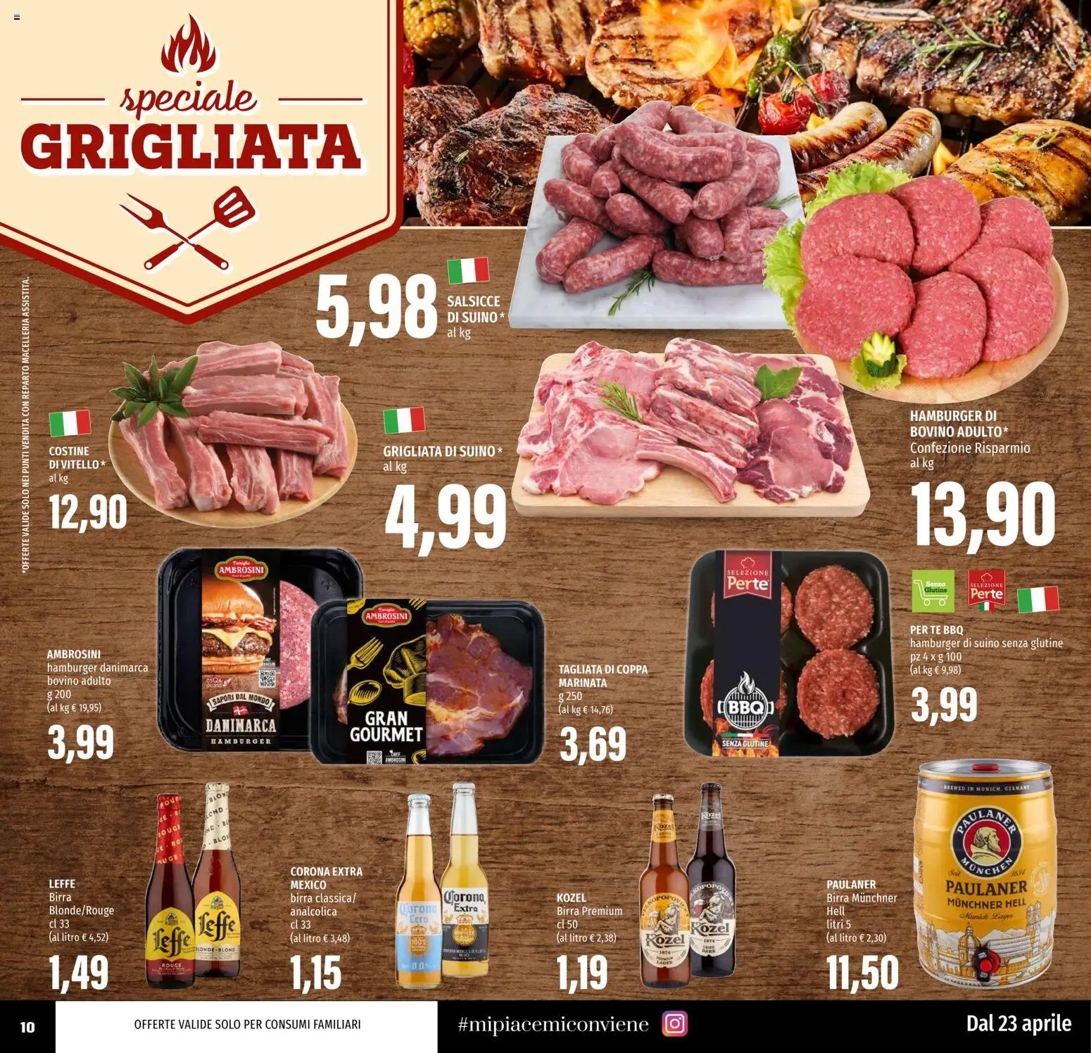 Volantino EMI del 23.04.2026 | Pagina: 10 | Prodotti: Bovino, Birra, Tè, Suino