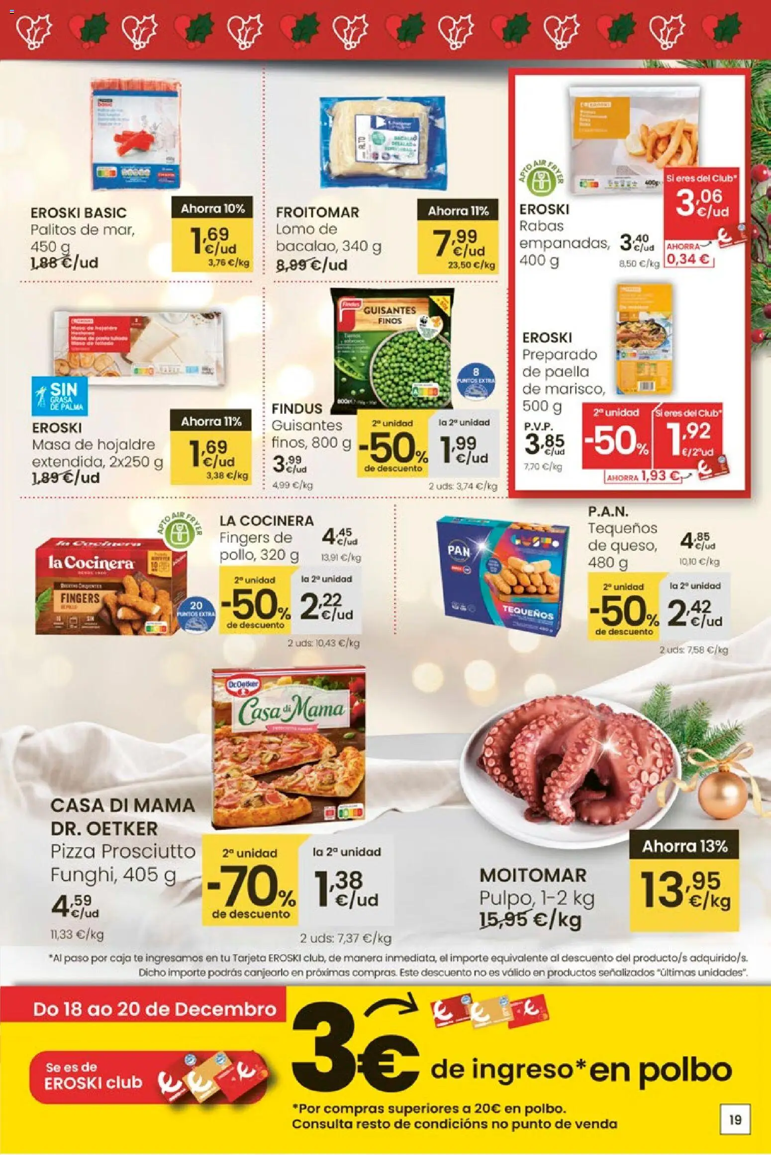 Eroski - Nadal  │ válido desde el 18.12.2025 | Página: 19 | Productos: Pizza, Té, Caja