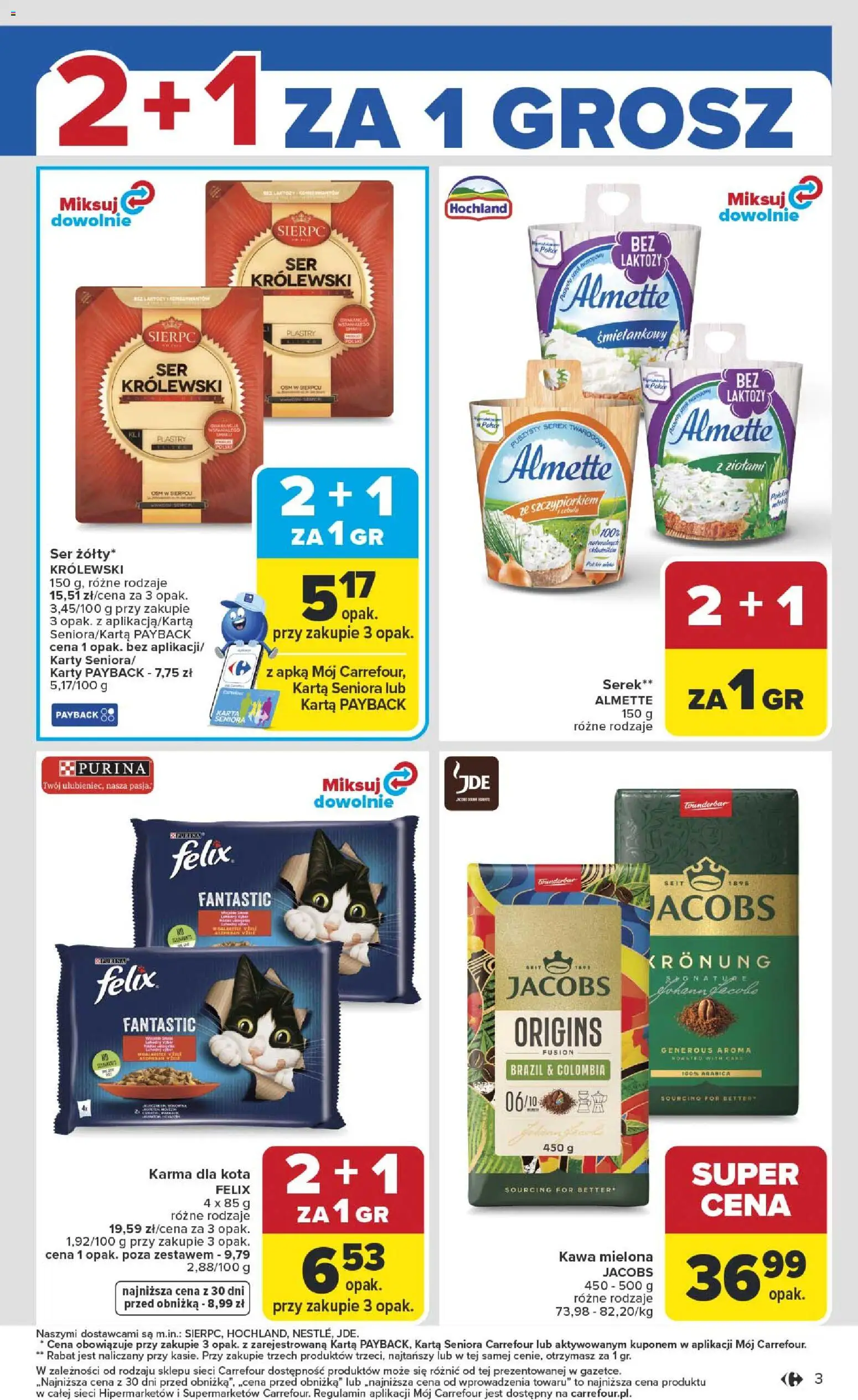 Carrefour Gazetka od 12.01.2026 | Strona: 5 | Produkty: Karta, Serek, Karma dla kota, Kawa
