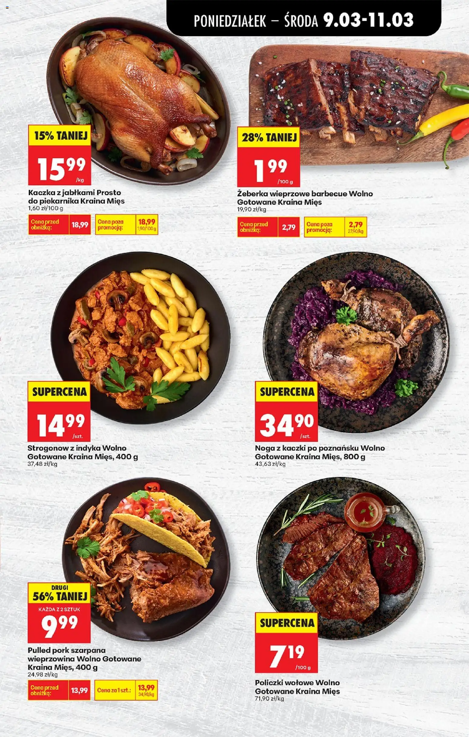 Biedronka gazetka od poniedziałku od 09.03.2026 | Strona: 33 | Produkty: Kaczka, Kaczka z jabłkami, Noga z kaczki, Wieprzowina