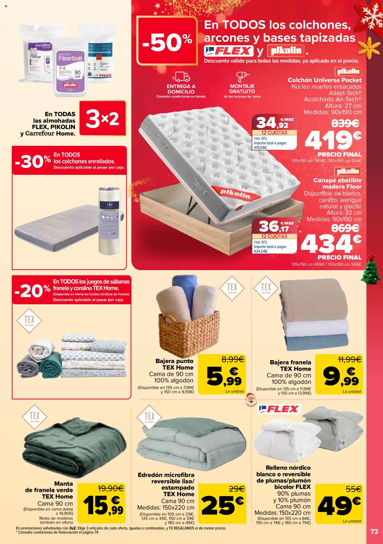 Carrefour folleto │ válido desde el 12.12.2025 | Página: 73 | Productos: Edredón, Té, Manta, Cama