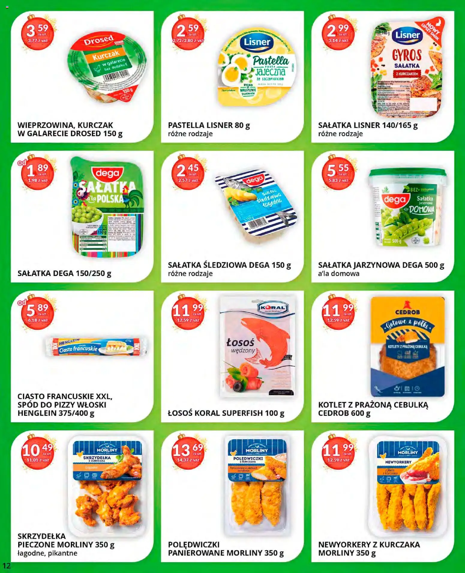 Eurocash Gazetka od 15.12.2025 | Strona: 12 | Produkty: Kurczak, Ciasto francuskie, Spód do pizzy, Kotlety