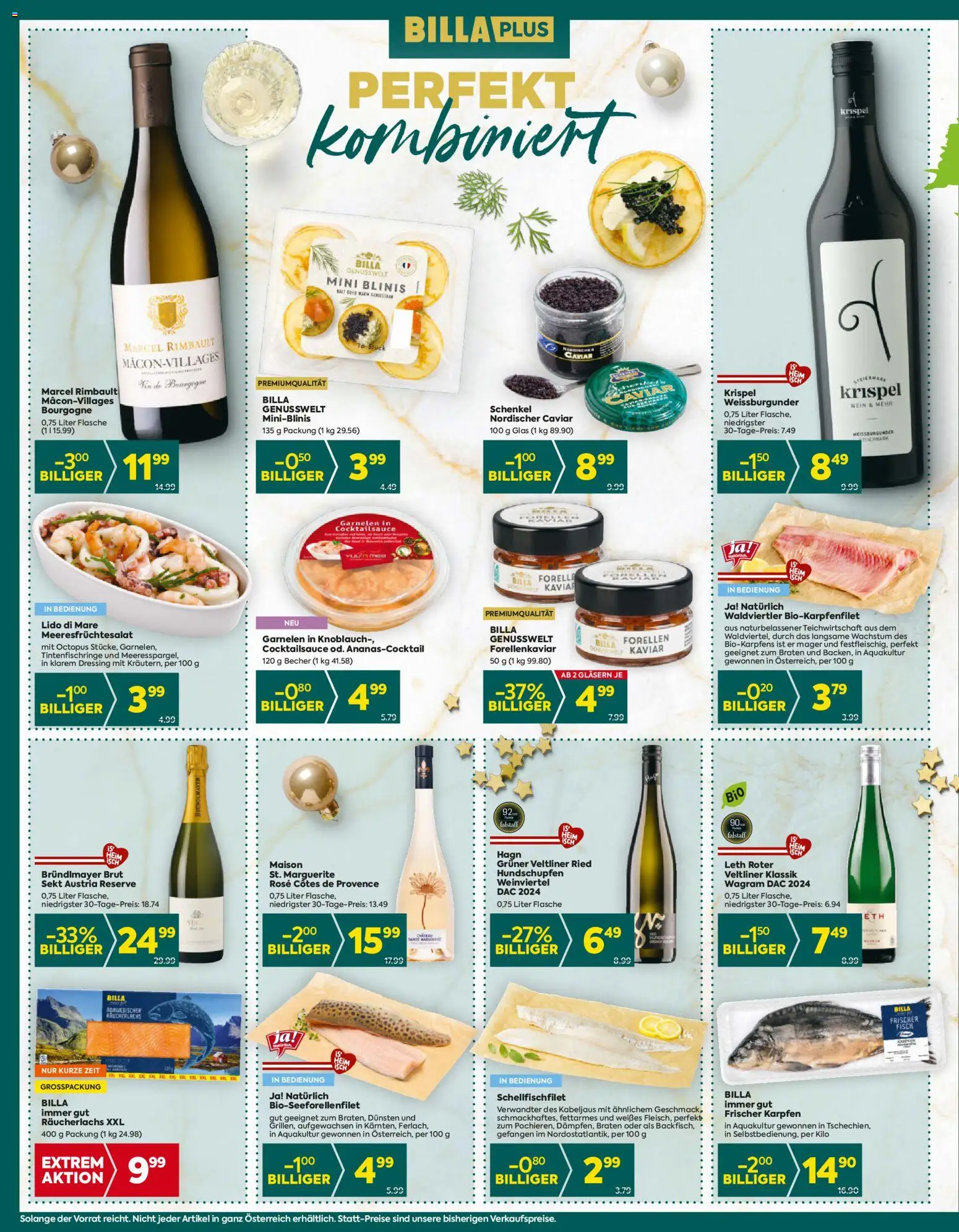Billa Plus Flugblatt gültig ab 18.12.2025 | Seite: 9 | Produkte: Knoblauch, Wein, Fisch