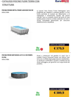 Anteprima del volantino Eurobrico Piscine Fuori Terra con Struttura catalogo valido a partire dal 23.07.2025 | Pagina: 11 | Prodotti: Piscina, Terra