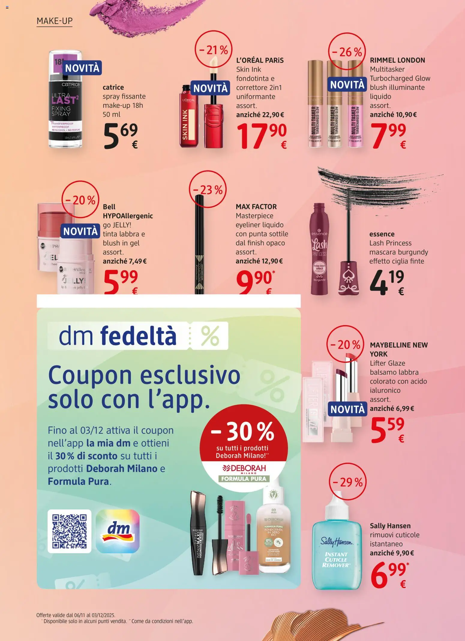 Volantino dm drogerie markt del 06.11.2025 | Pagina: 6 | Prodotti: Eyeliner, Fondotinta, Pera, Correttore
