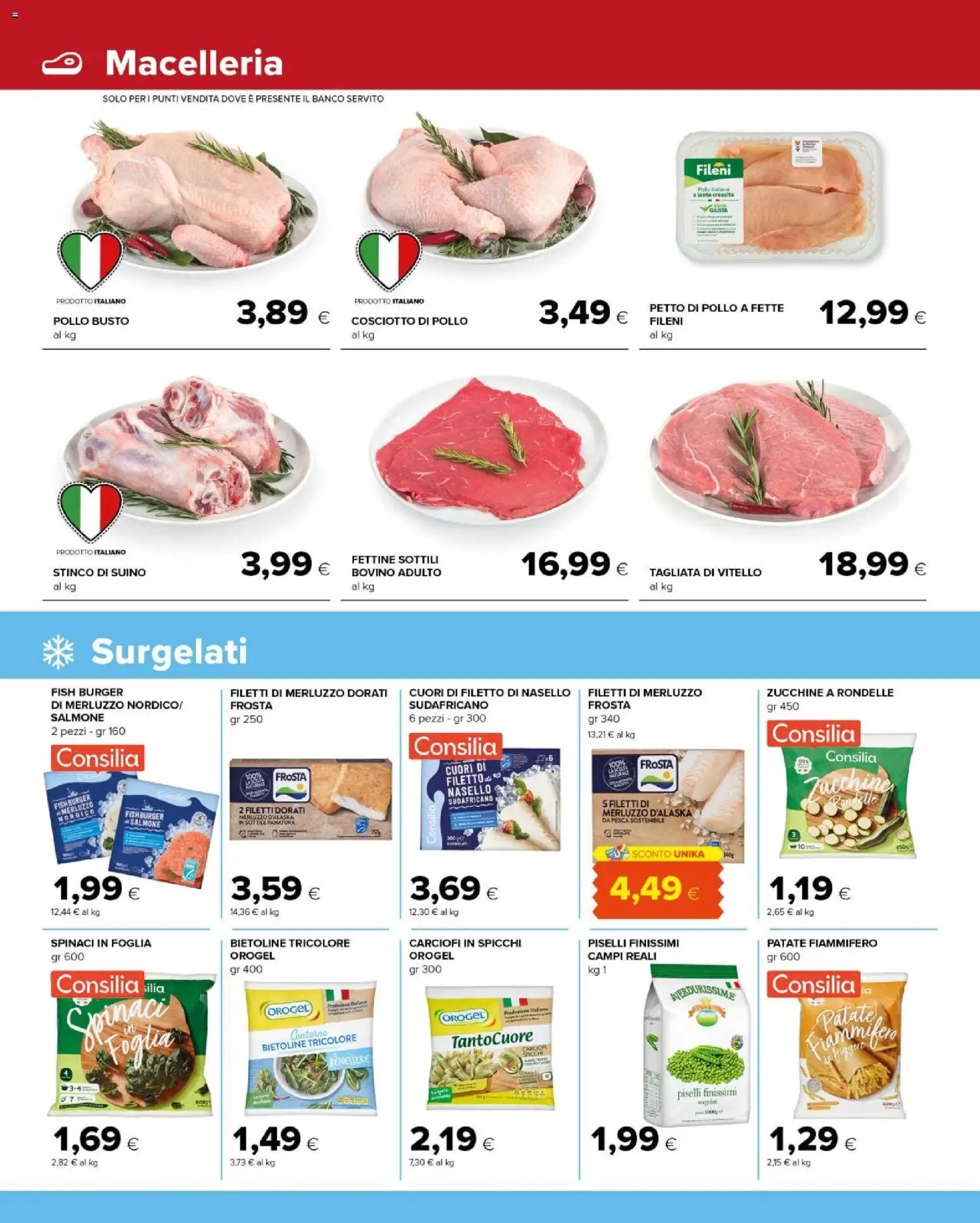 Volantino Tigre del 07.04.2026 | Pagina: 4 | Prodotti: Bovino, Vitello, Zucchine, Nasello