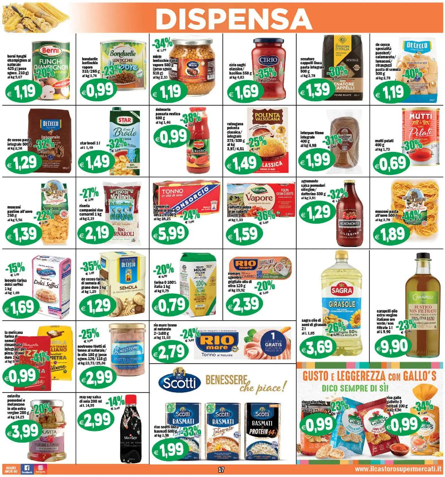 Volantino Il Castoro del 27.12.2025 | Pagina: 17 | Prodotti: Lenticchie, Salsa, Funghi, Paccheri