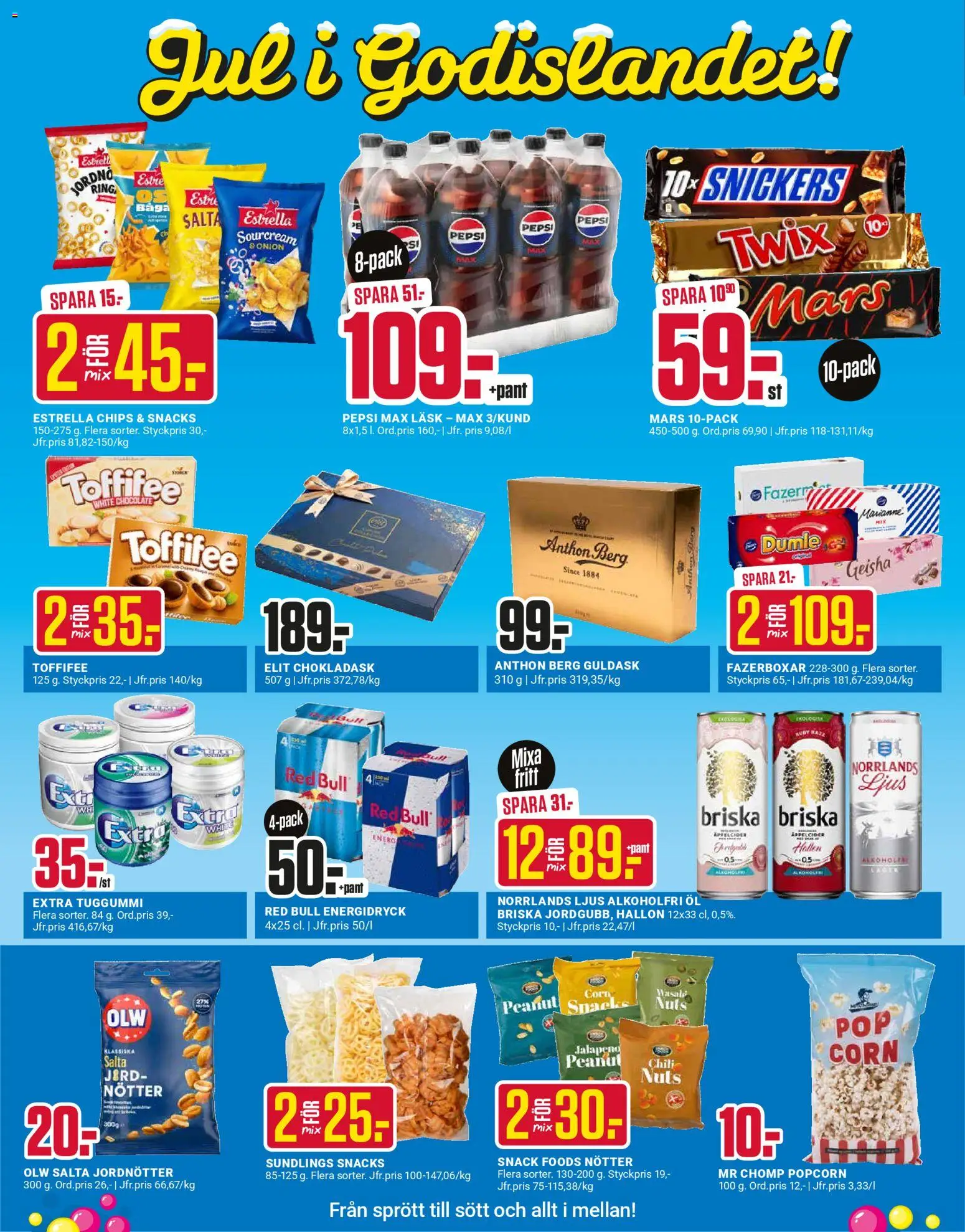 ÖoB reklamblad aktuell från 26.12.2025 | Sida: 2 | Produkter: Chips, Tuggummi, Hallon, Popcorn