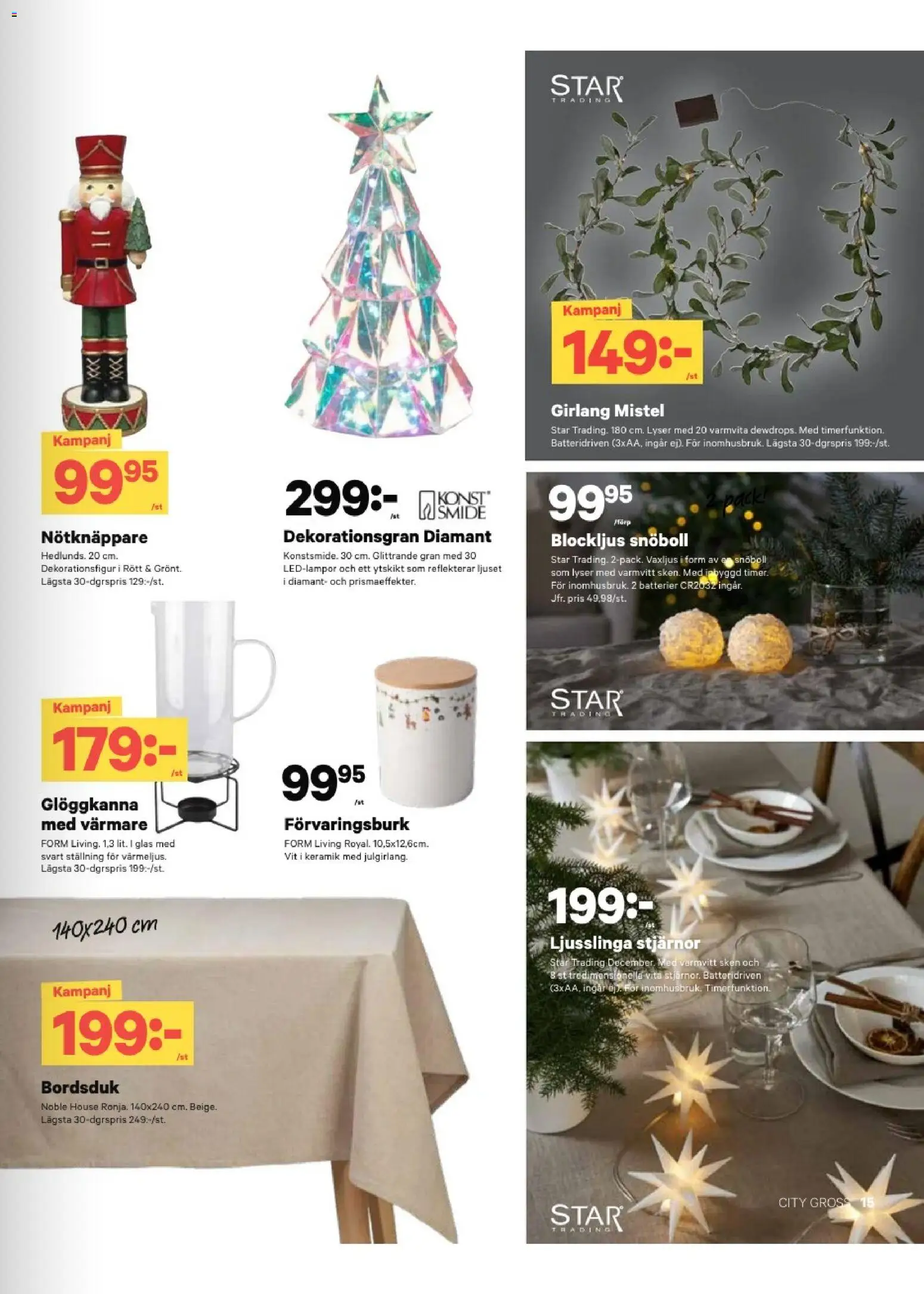 City Gross reklamblad aktuell från 22.12.2025 | Sida: 23 | Produkter: Batterier, Ljusslinga