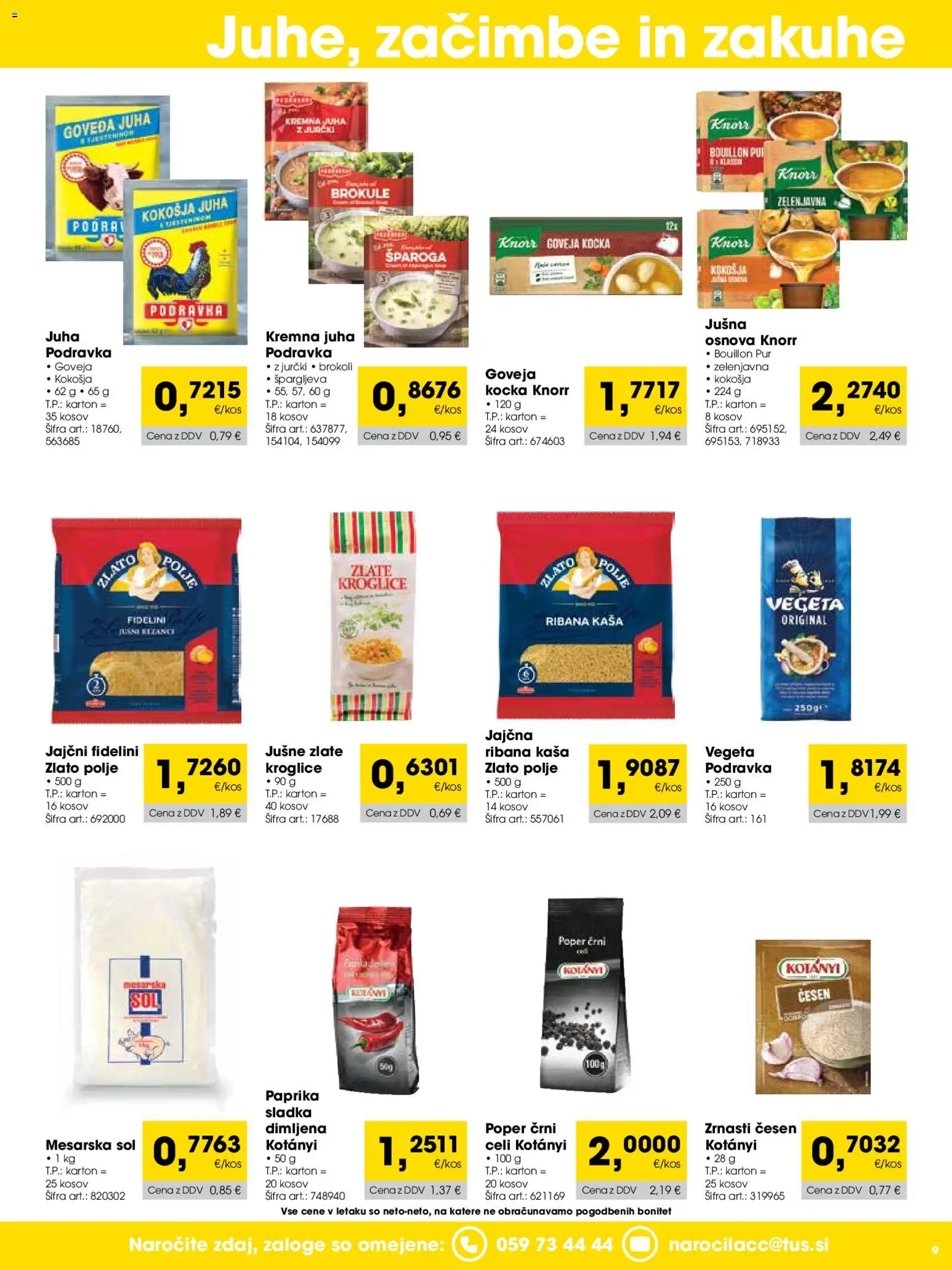 Novi Tuš katalog ponudbe – veljaven od 01.01.2026 | Stran: 9 | Izdelki: Paprika, Sol, Poper, Cesen