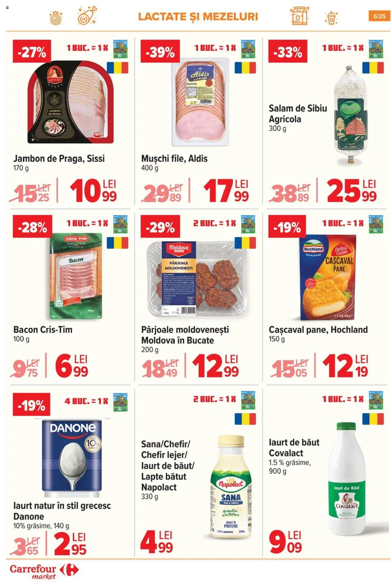 Noul catalog Carrefour – valabil de la 17.09.2025 | Pagină: 6 | Produse: Masaüstü kılıfı, Bacon, Lapte, Salam