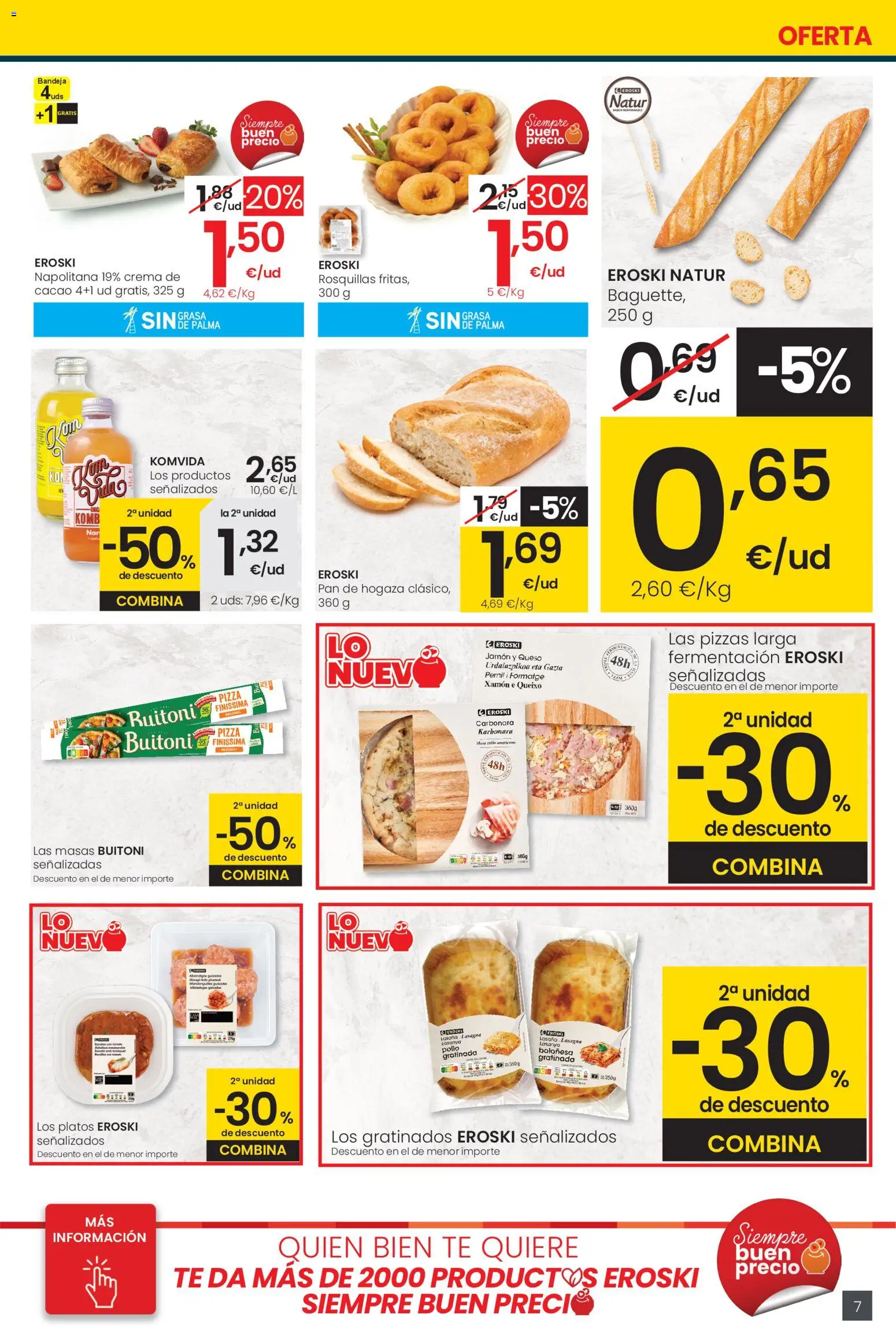 Eroski - Center │ válido desde el 05.01.2026 | Página: 7 | Productos: Queso, Pan, Jamón, Pizza