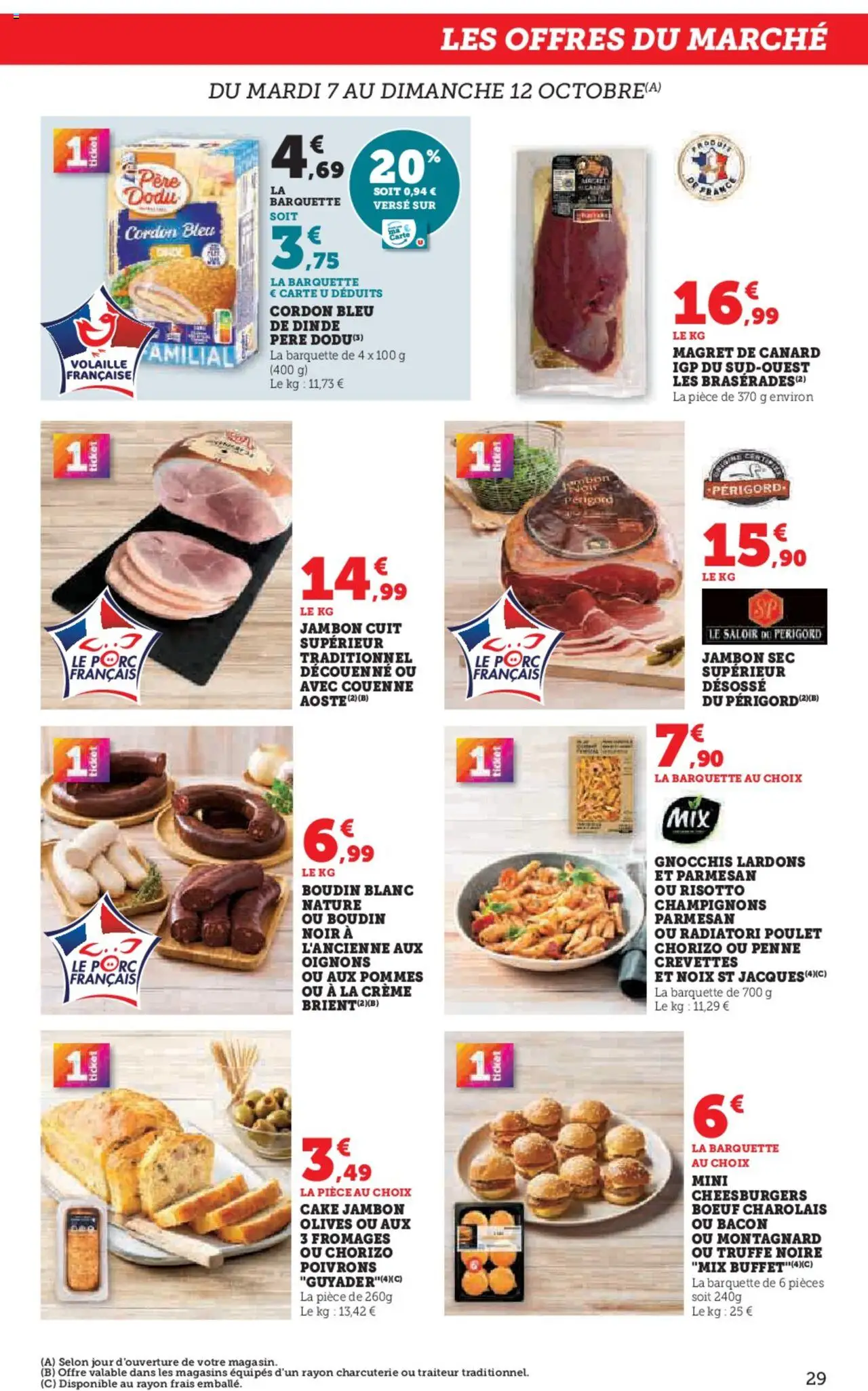 {H1} | Page: 29 | Produits: Volaille, Crevettes, Pommes, Cordon bleu