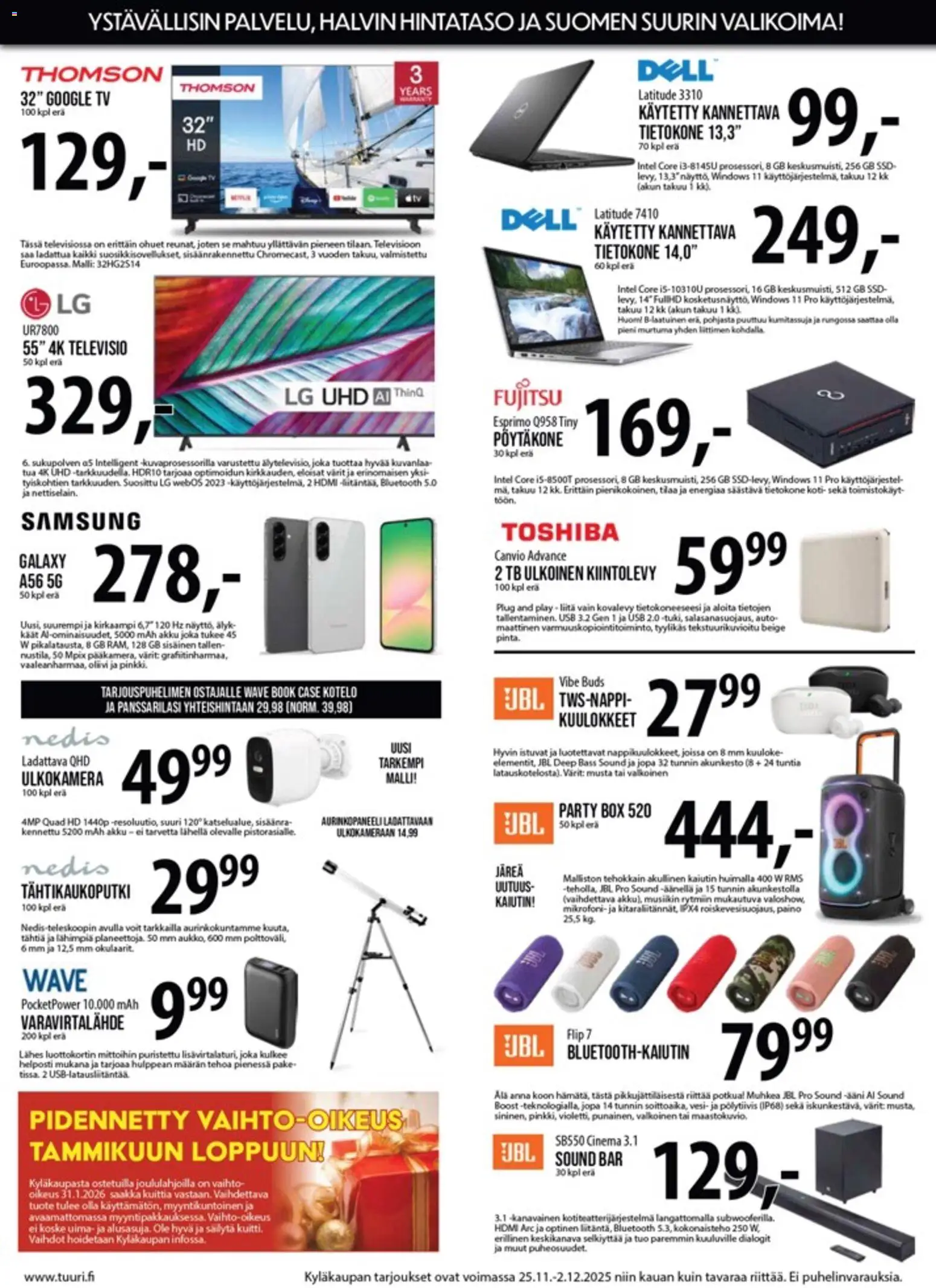 Tuuri - Black Friday – voimassa 25.11.2025 alkaen | Sivu: 5 | Tuotteet: USB, Tietokone, TV, Televisio