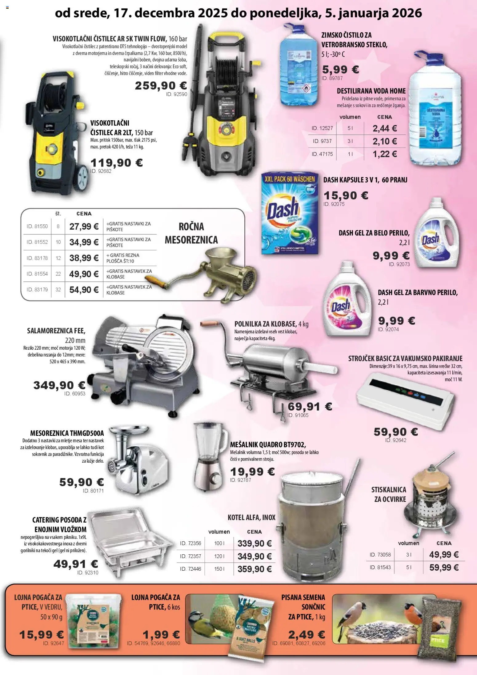 Novi Živex katalog ponudbe – veljaven od 17.12.2025 | Stran: 7 | Izdelki: Mesalnik, Mesoreznica, Kos, Klobase