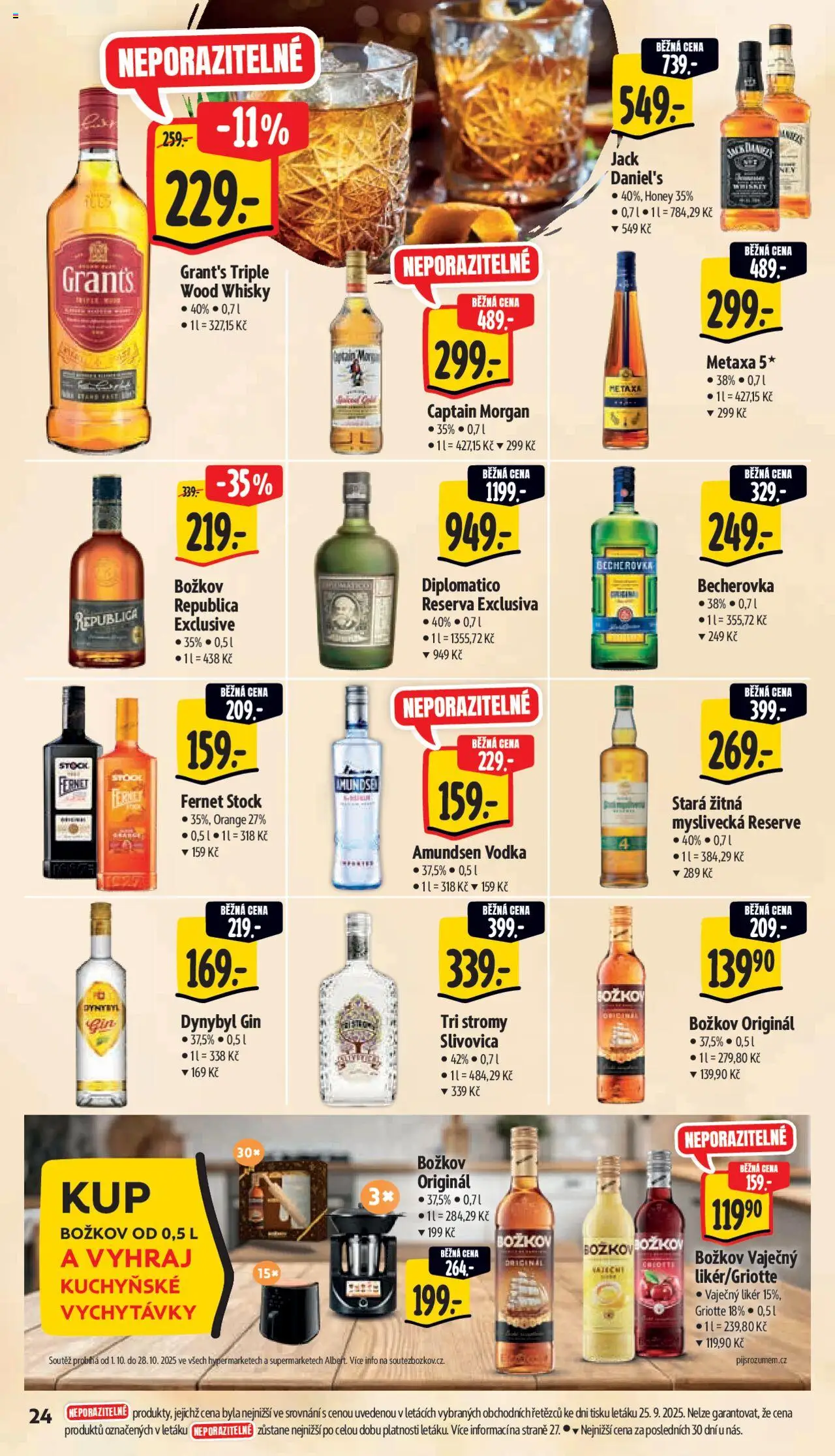 Albert leták - Supermarket od 01.10.2025 | Strana: 32 | Produkty: Morgan, Vodka, Likér, Metaxa