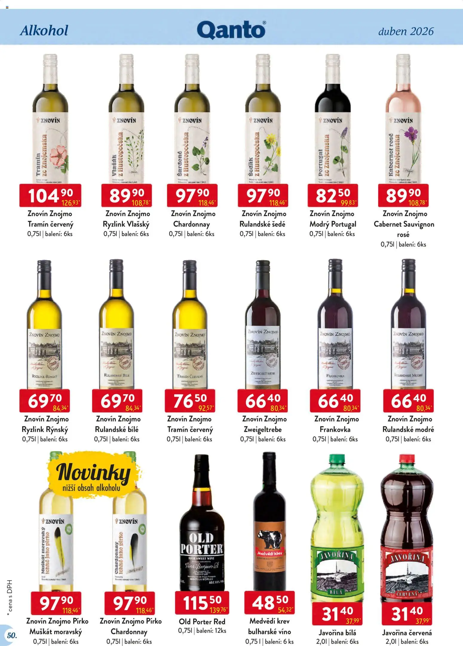 Astur & Qanto leták - Velkoobchod 04/2026 od 01.04.2026 | Strana: 50 | Produkty: Víno, Old porter, Cabernet Sauvignon, Tramín červený