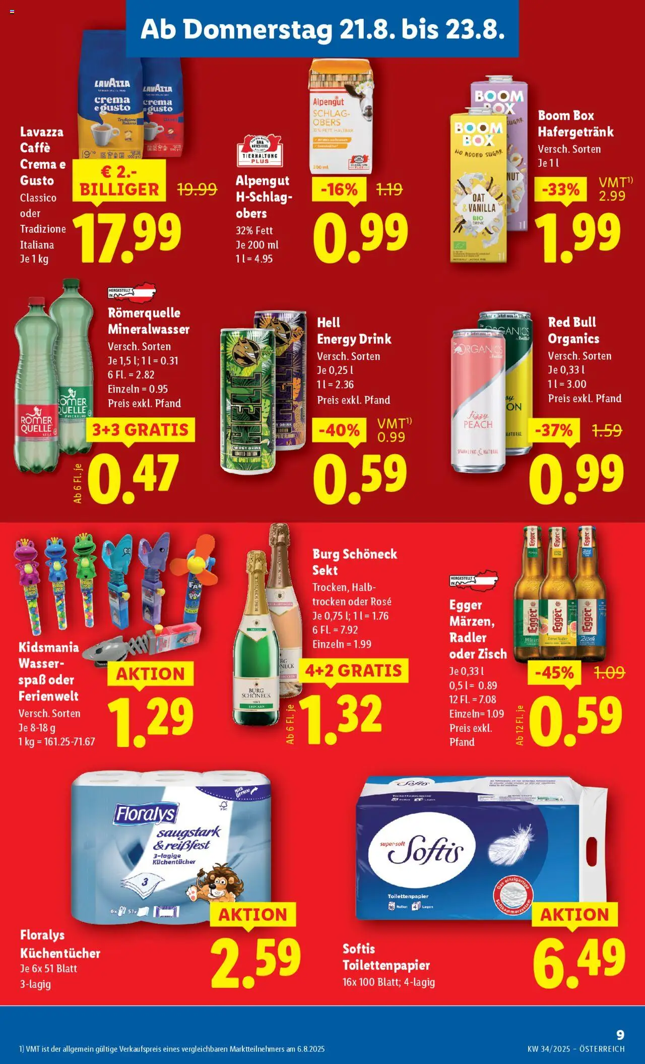 Lidl Flugblatt - Altenmarkt im Pongau, St. Johann im Pongau, Zell am See gültig ab 21.08.2025 | Seite: 11 | Produkte: Wasser, Box