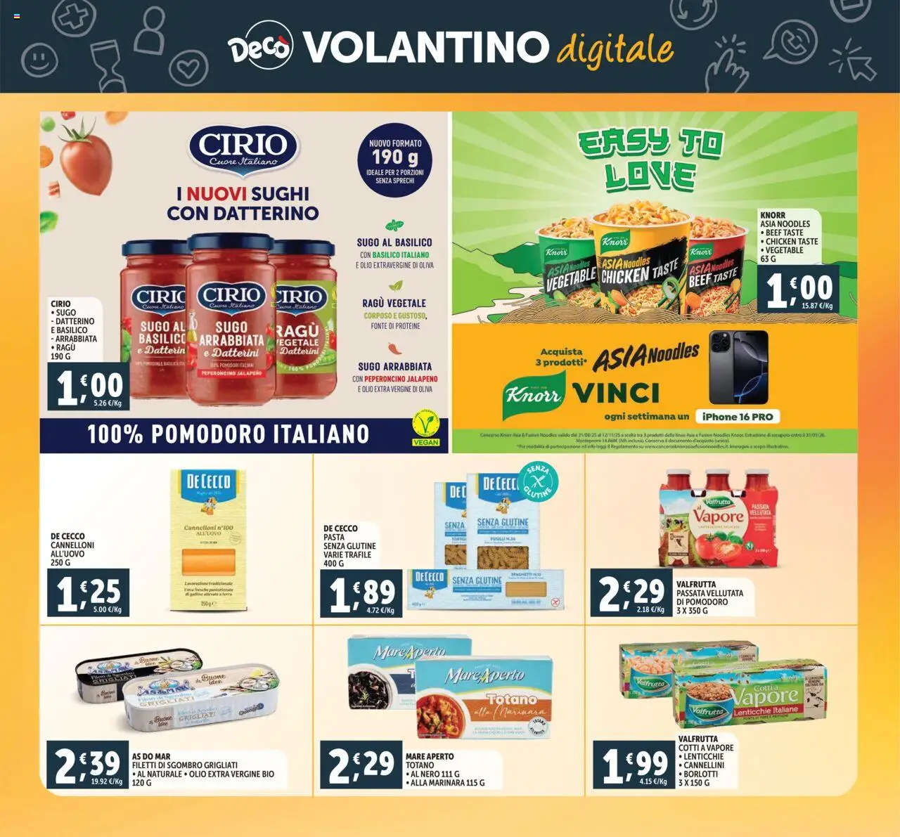 Volantino Decò del 23.09.2025 | Pagina: 25 | Prodotti: Lenticchie, Pomodori, Peperoncino, Sugo