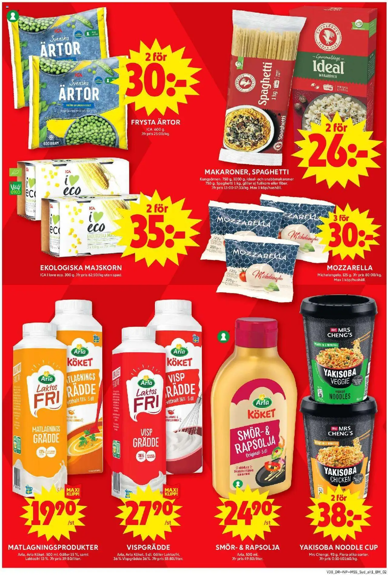 ICA Maxi reklamblad aktuell från 15.09.2025 | Sida: 5 | Produkter: Visp, Galler, Smör, Ärtor
