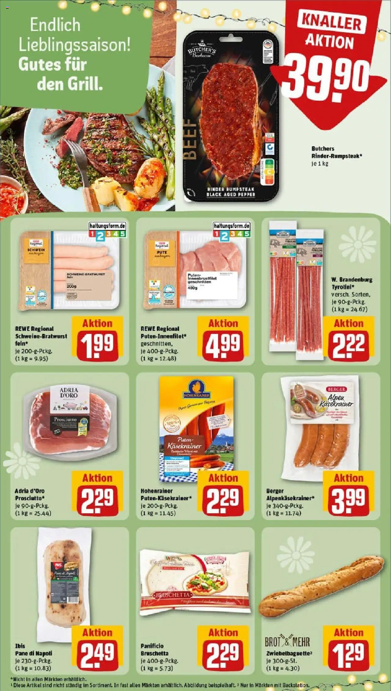 Rewe prospekt Bad Brückenau	 - gültig ab dem 13.07.2025 | Seite: 18 | Produkte: Rumpsteak, Baguette, Käsekrainer, Steak