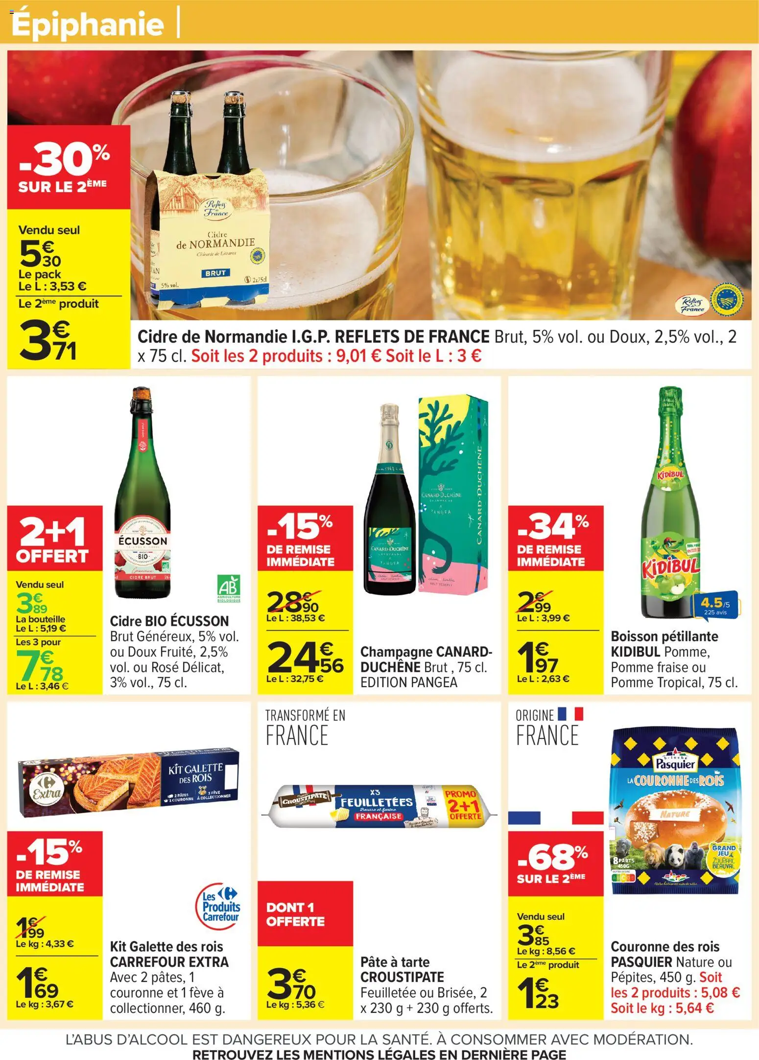 {H1} | Page: 20 | Produits: Cidre brut, Fève, Champagne, Pâtes