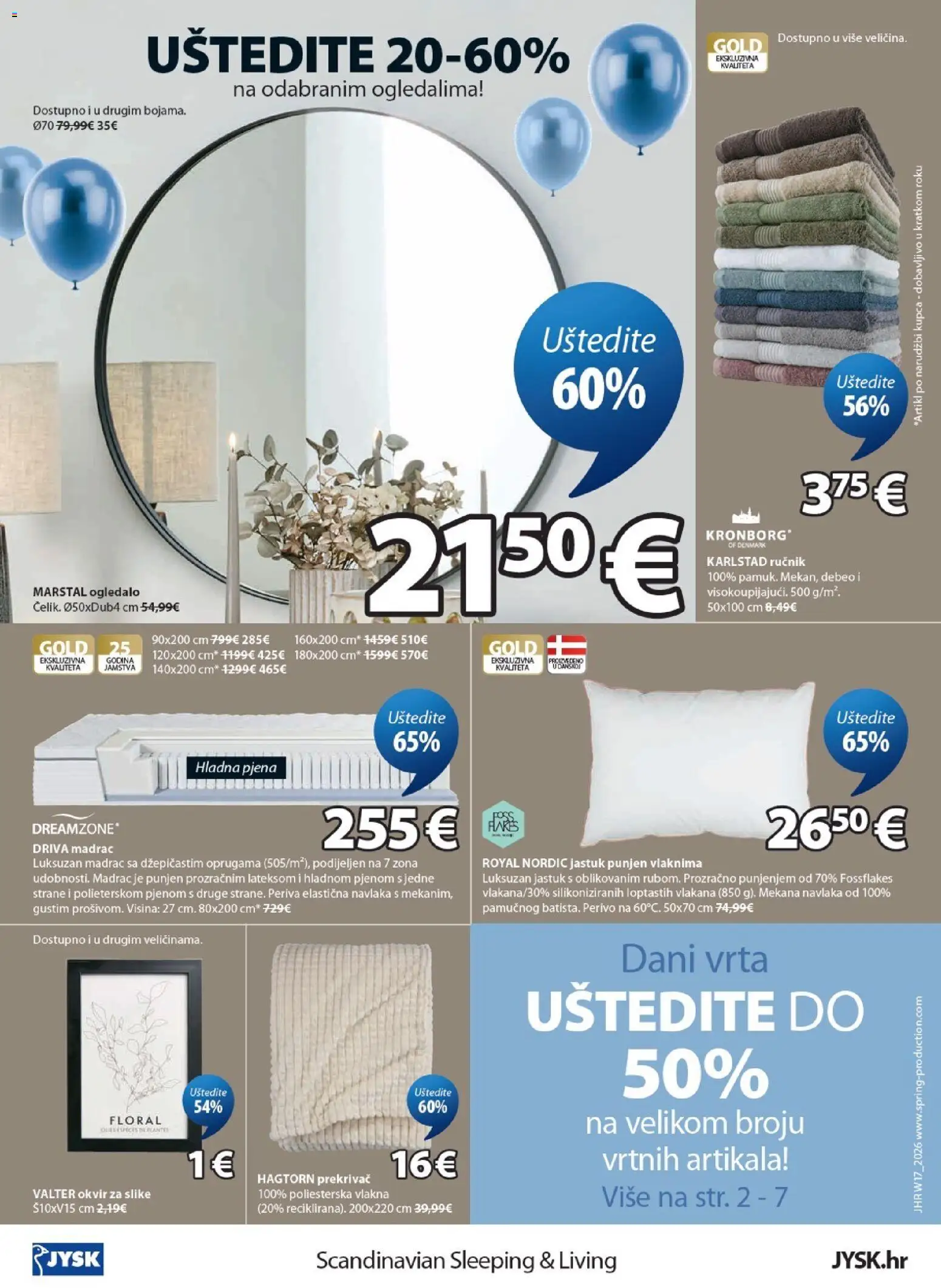 JYSK katalog | vrijedi od 22.04.2026 | Stranica: 24 | Proizvodi: Madrac, Jastuk, Ogledalo, Okvir za slike
