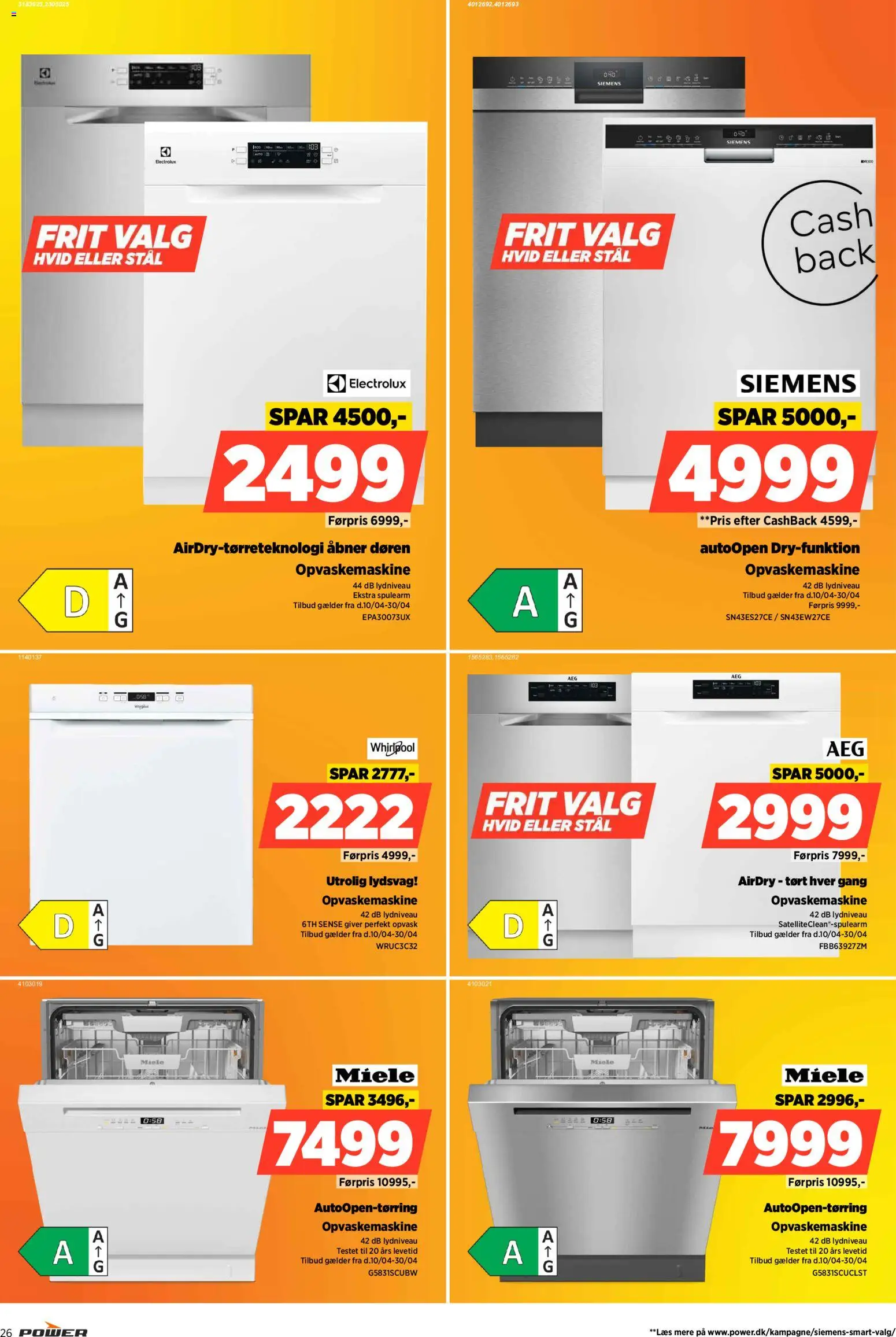 Power tilbudsavis – gyldig fra 24.04.2026 | Side: 26 | Produkter: Opvaskemaskine