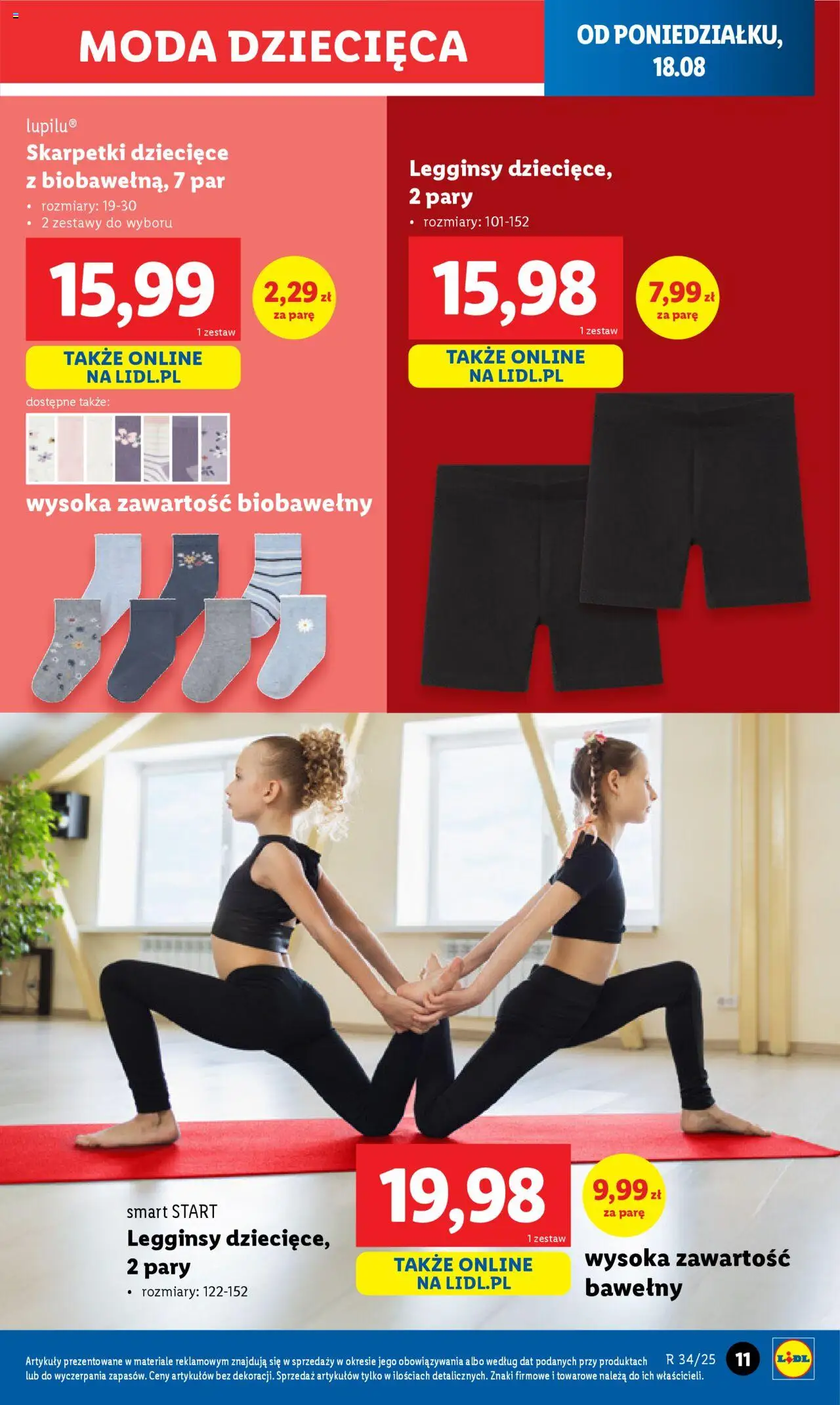 Lidl Katalog od 18.08.2025 | Strona: 13 | Produkty: Legginsy, Skarpetki