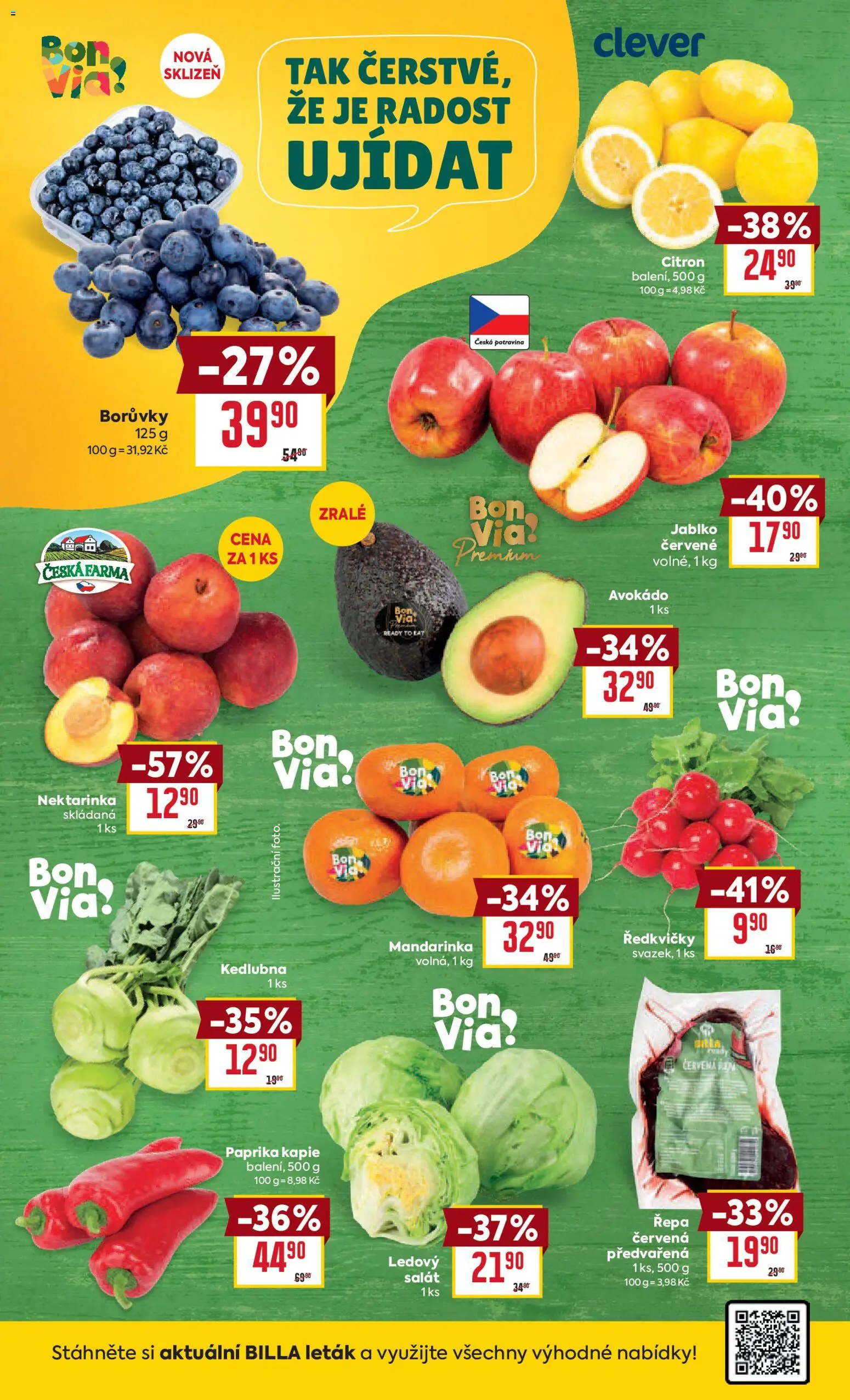 Billa Velký leták od 11.03.2026 | Strana: 2 | Produkty: Salát, Borůvky, Paprika, Kedlubna