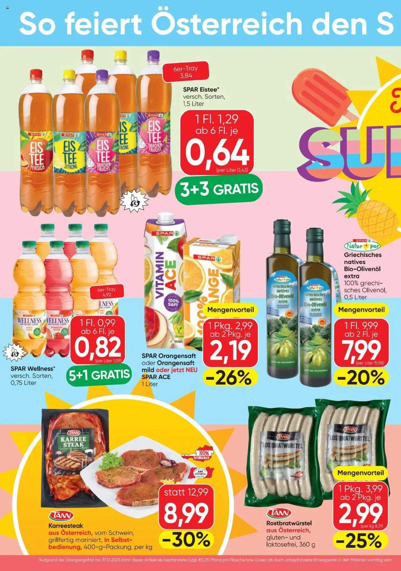 Spar Feel the Summer gültig ab 07.08.2025 | Seite: 2 | Produkte: Zitrone, Mango, Pfirsich, Saft