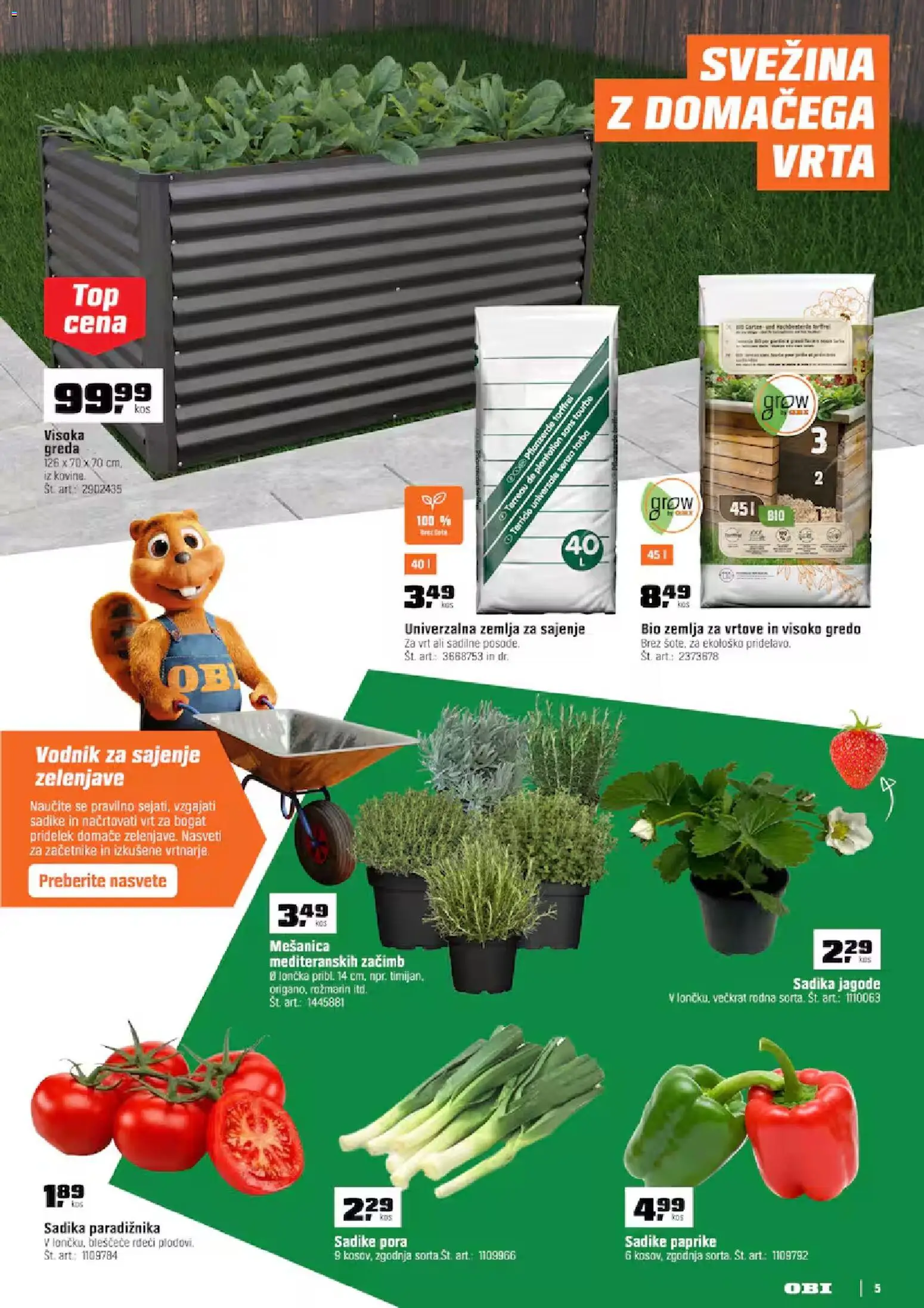 Novi OBI katalog ponudbe – veljaven od 02.04.2026 | Stran: 5 | Izdelki: Torba, Žemlja, Jagode