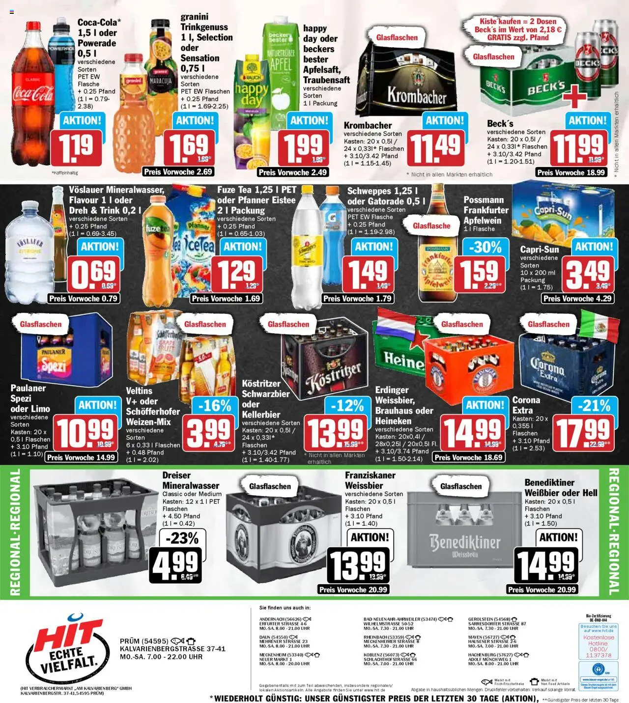 HIT Rheinland-Pfalz - gültig ab dem 21.07.2025 | Seite: 18 | Produkte: Franziskaner, Fuze tea, Schweppes, Granini