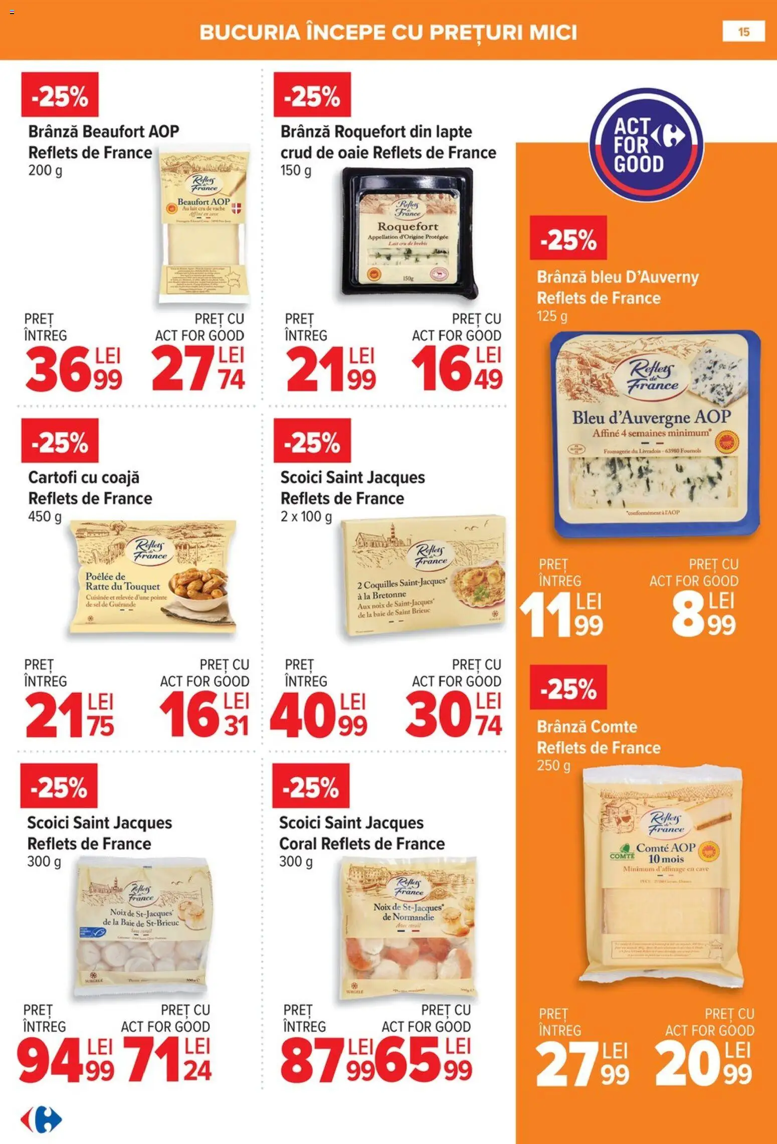 Noul catalog Carrefour – valabil de la 08.01.2026 | Pagină: 15 | Produse: Mici, Lapte, Brânză, Cartofi