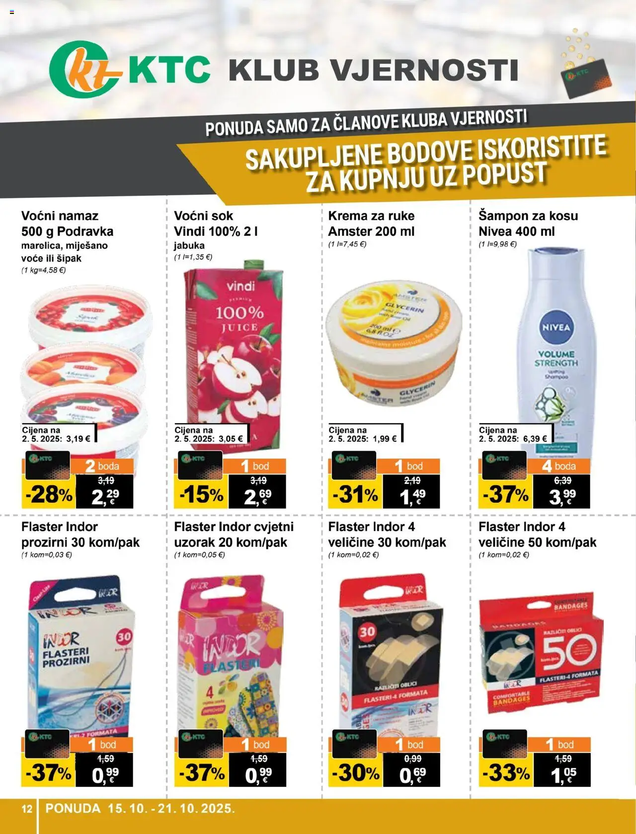 KTC katalog | vrijedi od 15.10.2025 | Stranica: 12 | Proizvodi: Šampon, Sok, Krema, Nivea