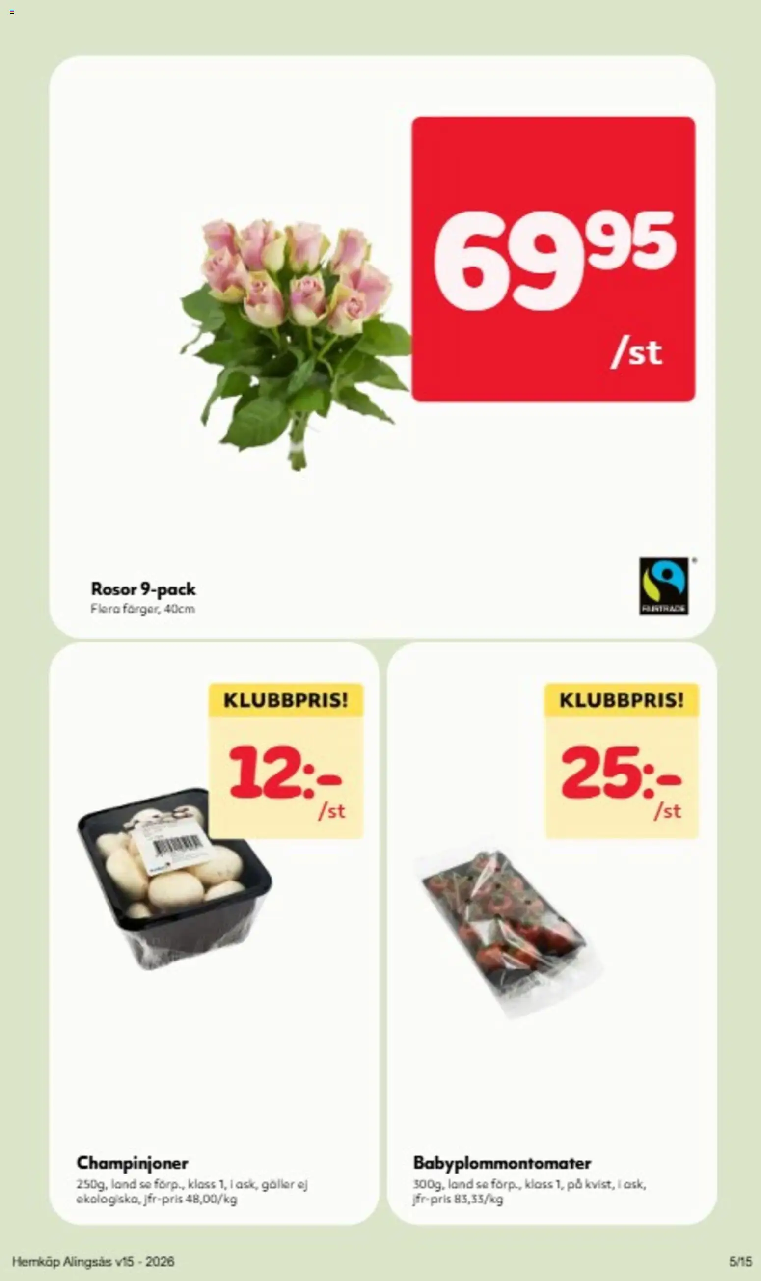 Hemköp reklamblad aktuell från 06.04.2026 | Sida: 2 | Produkter: Galler, Champinjoner
