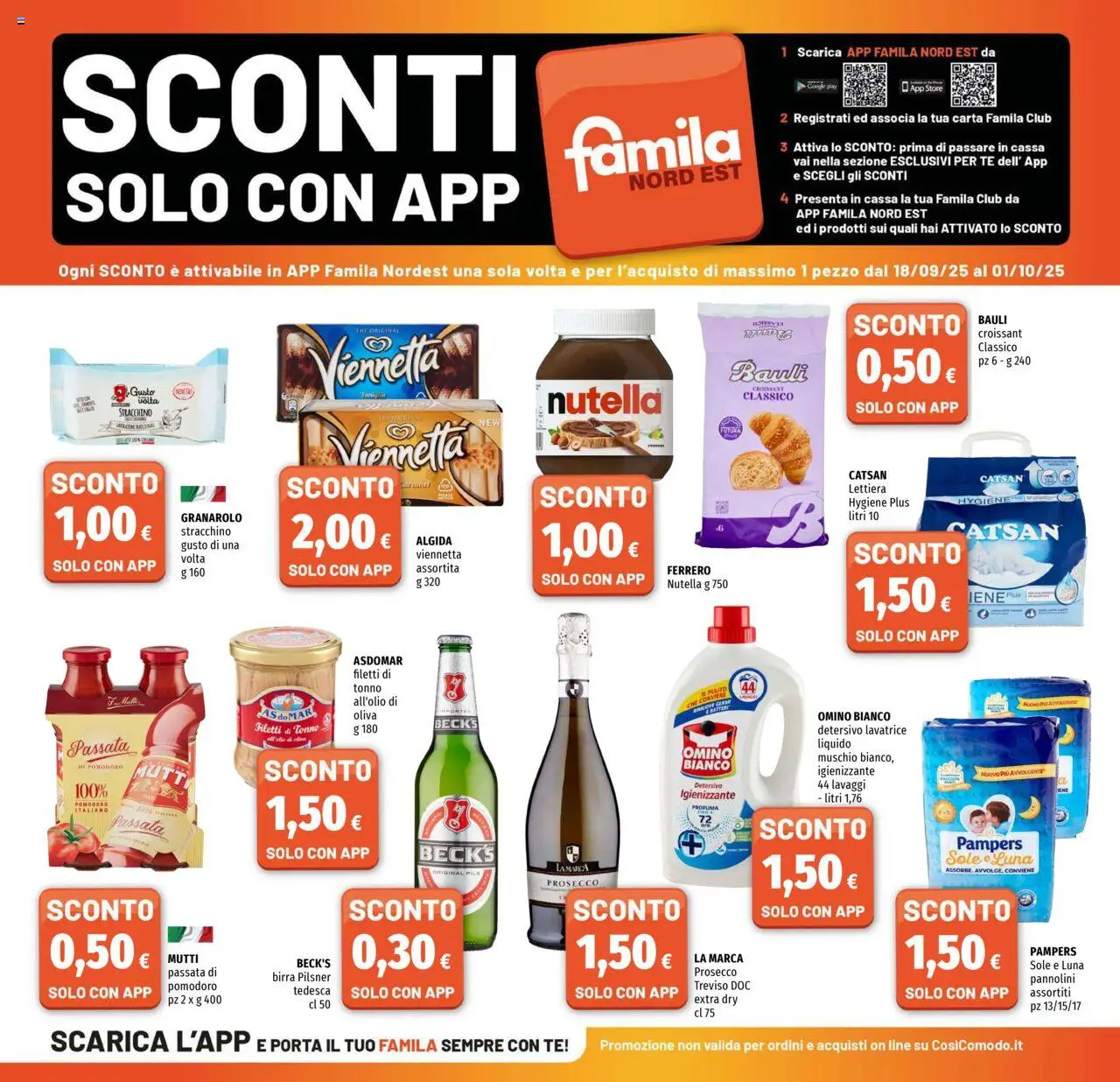 Volantino Famila del 18.09.2025 | Pagina: 17 | Prodotti: Birra, Lavatrice, Stracchino, Croissant