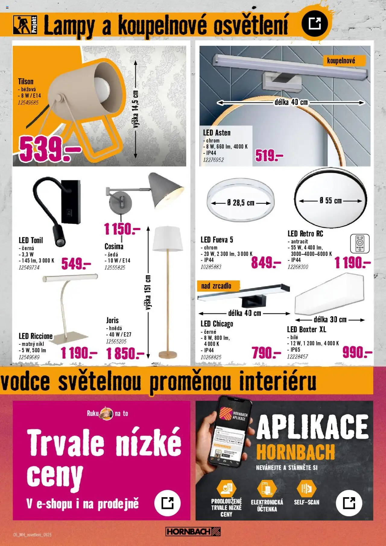 HORNBACH leták - Osvětlení od 24.09.2025 | Strana: 5 | Produkty: Zrcadlo, LED