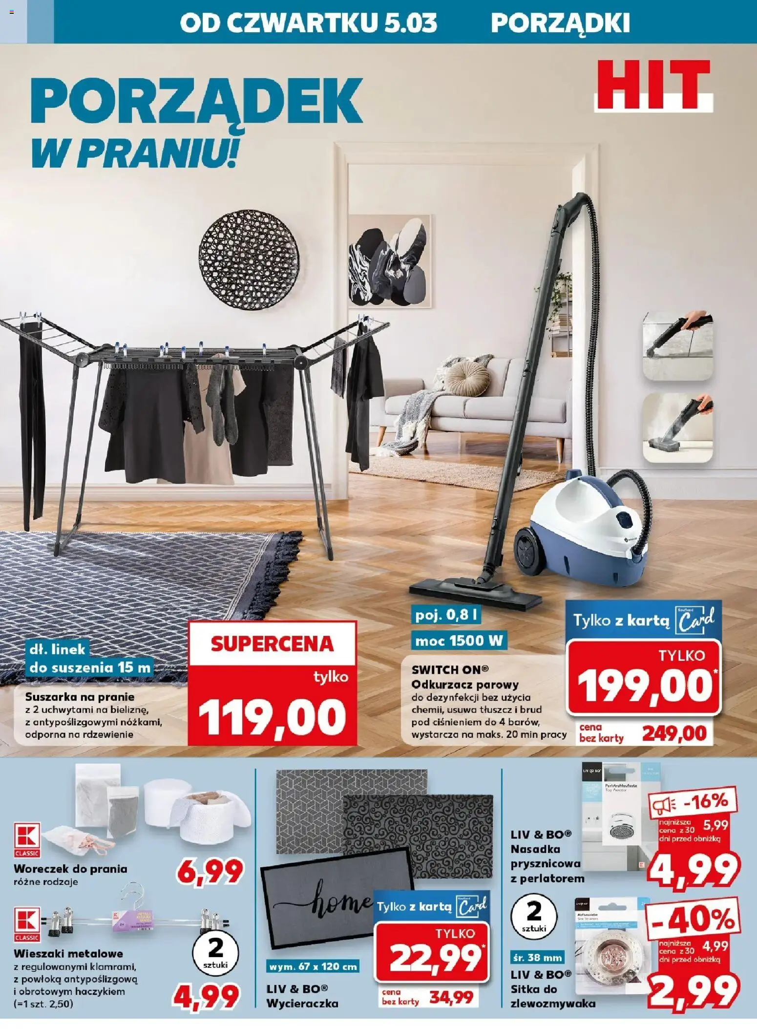 Kaufland gazetka - Złap Okazje od 05.03.2026 | Strona: 8 | Produkty: Top, Suszarka, Wieszaki, Wycieraczka