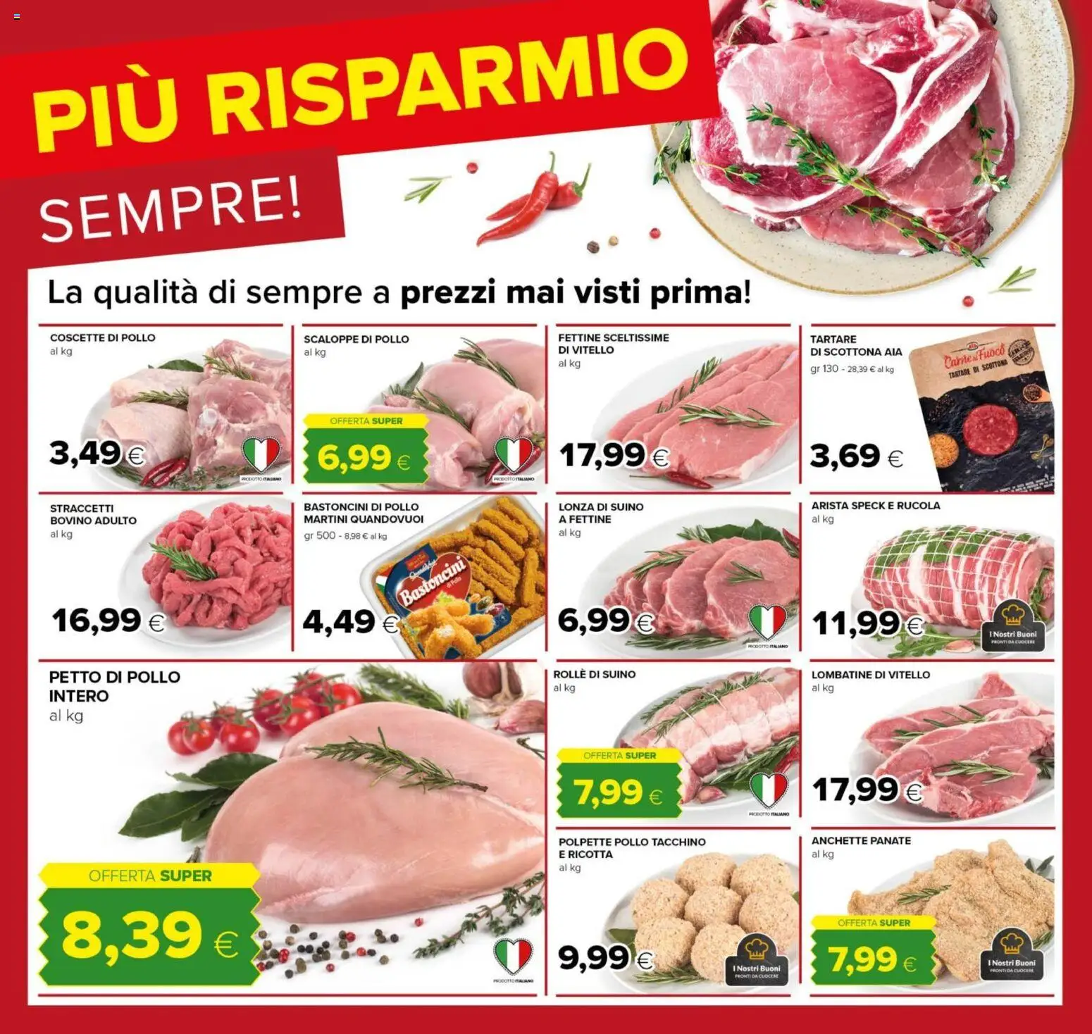 Volantino Tigre del 26.02.2026 | Pagina: 2 | Prodotti: Rucola, Tacchino, Ricotta, Polpette