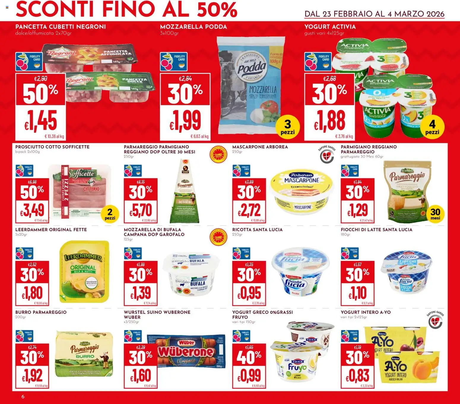 Volantino Pan del 23.02.2026 | Pagina: 6 | Prodotti: Yogurt greco, Prosciutto Cotto, Prosciutto, Burro
