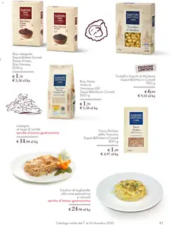 Anteprima del volantino Cestino di tagliatelle alla rana pescatrice e carciofi, Cestino di tagliatelle alla rana pescatrice e carciofi servito al banco gastronomia valido a partire dal 01.12.2025 | Pagina: 17