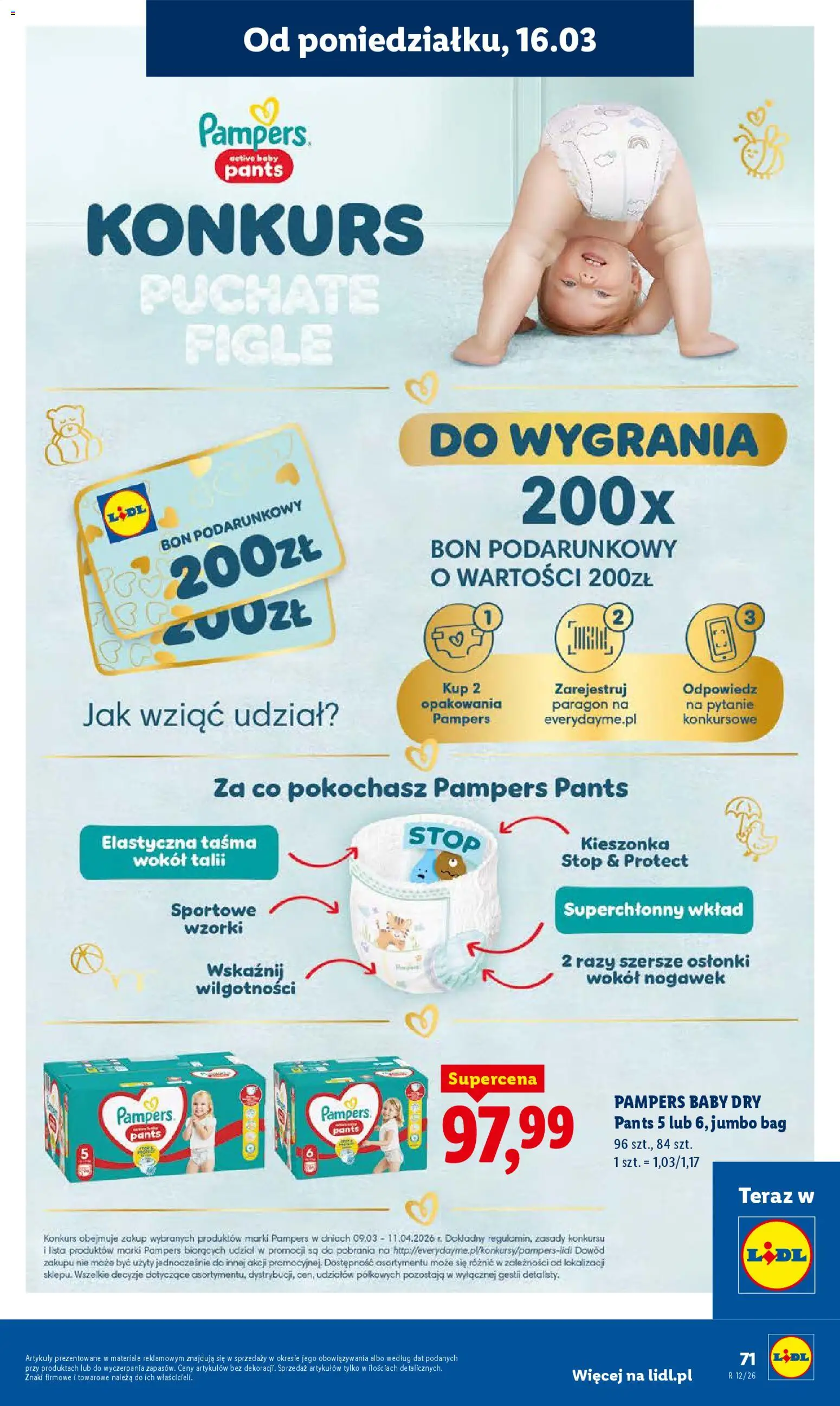 Lidl Polsko leták od 16.03.2026 | Strana: 73 | Produkty: Pampers, Pants, Pampers Pants